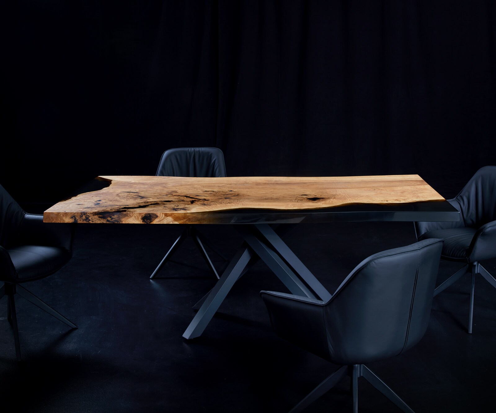 Tischplatte Esche Natur 200 cm Epoxid Unikat Nr. 34334 6