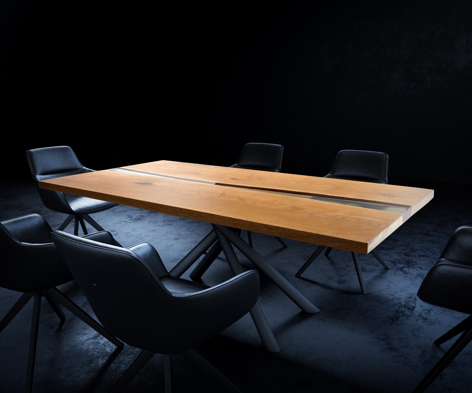 Tischplatte Eiche Natur 200 cm Epoxid Transparent Unikat Nr. 32329 3