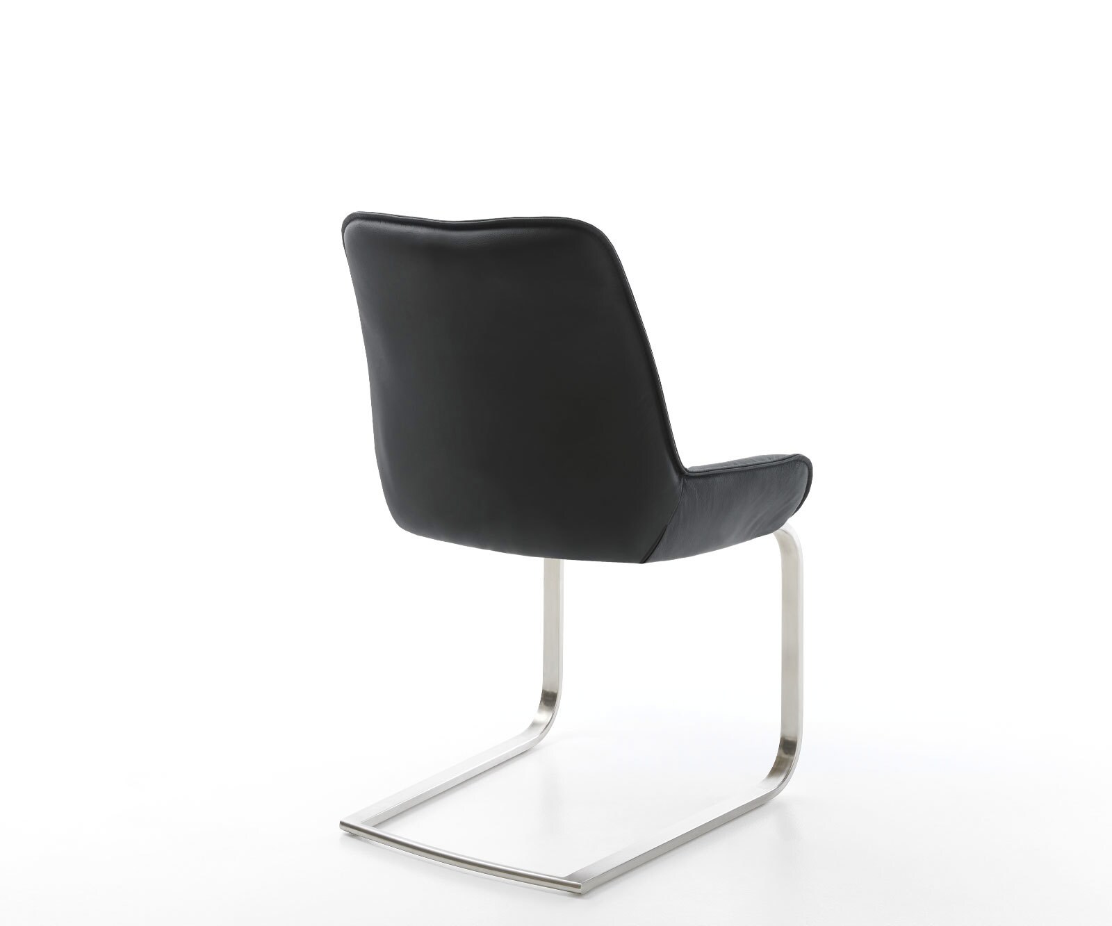 Freischwinger Taimi-Flex Echt-Leder Schwarz Freischwinger flach Edelstahl 4