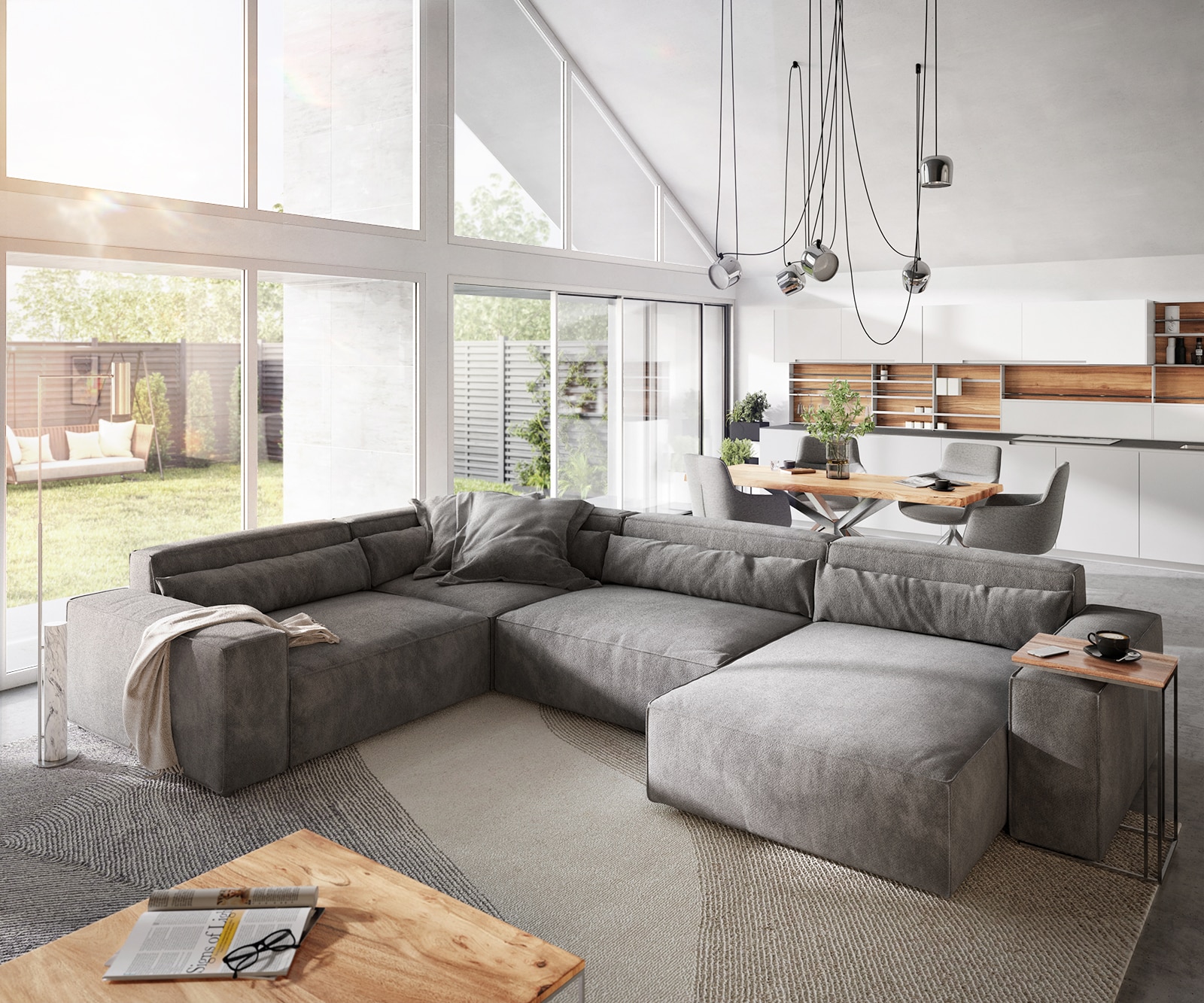 Wohnlandschaft Sirpio XL 360x260 cm Mikrofaser Taupe Recamiere variabel 1 Wohnlandschaft Sirpio XL 360x260 cm Mikrofaser Taupe Recamiere variabel 1