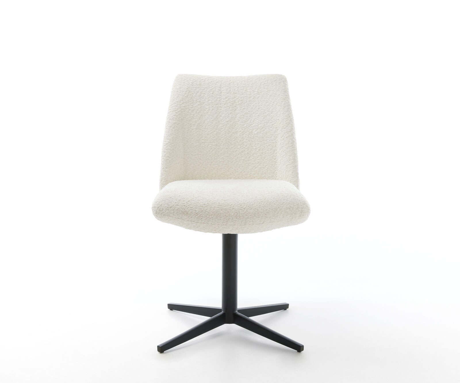 Drehstuhl Elso-Flex Bouclé Weiß Fußkreuz Schwarz 360° drehbar Taschenfederkern 2