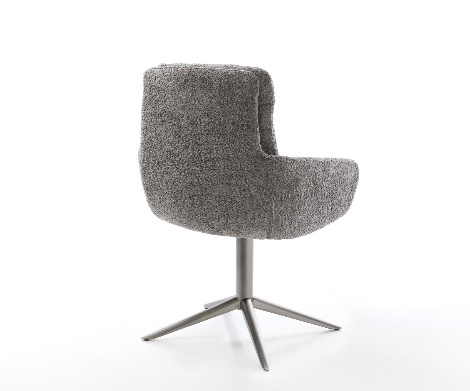 Drehstuhl Abelia-Flex mit Armlehnen Bouclé Grau Fußkreuz Graphit 360° drehbar Wippfunktion 4