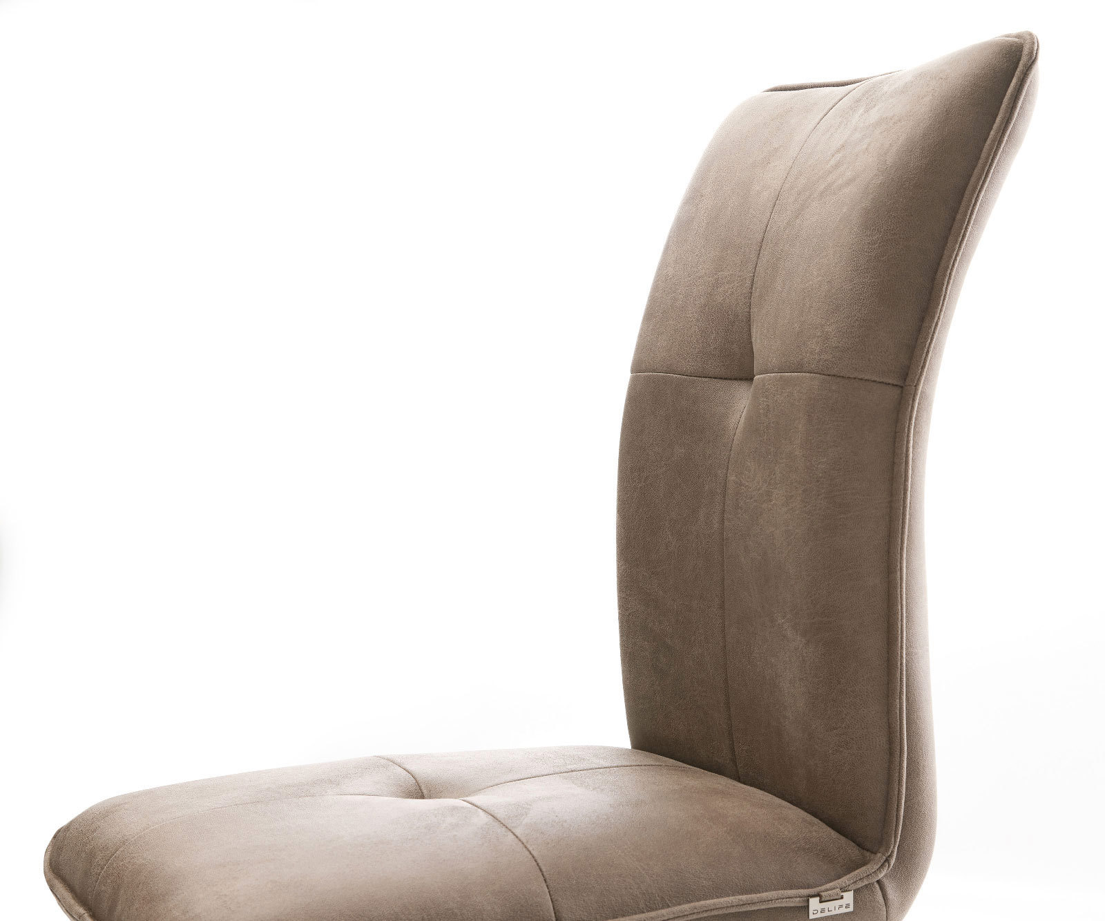 Freischwinger Maddy-Flex Mikrofaser Taupe Vintage Freischwinger rund Edelstahl 3 Freischwinger Maddy-Flex Mikrofaser Taupe Vintage Freischwinger rund Edelstahl 3