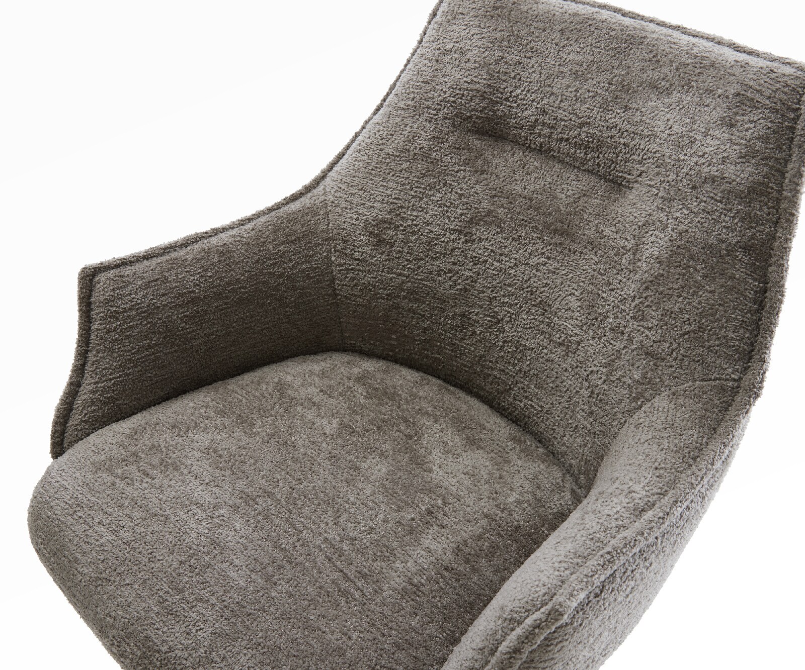 Barstuhl Alja-Flex Bouclé Soft Schlamm Freischwinger Flach Edelstahl Silberfarben Taschenfederkern 4