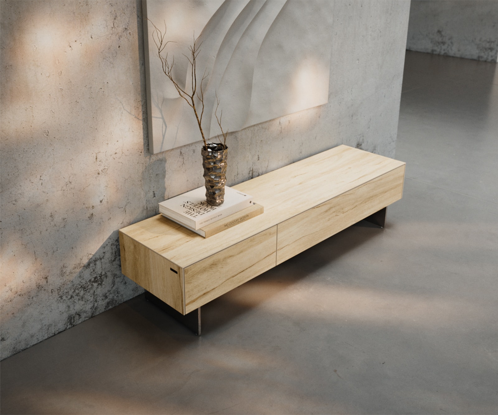 Lowboard Cuor 150 cm Keramik Laminam® Sabbia Eichefarbig 1 Klappe 1 Schubfach Fuß Schwebeoptik Edelstahl 4 Lowboard Cuor 150 cm Keramik Laminam® Sabbia Eichefarbig 1 Klappe 1 Schubfach Fuß Schwebeoptik Edelstahl 4