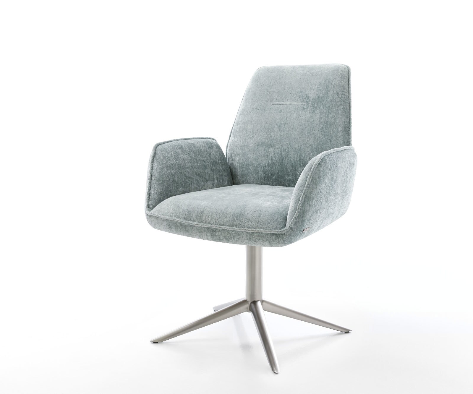 Drehstuhl Zoa-Flex Chenille Pastellblau Fußkreuz Edelstahl 360° drehbar Wip günstig online kaufen