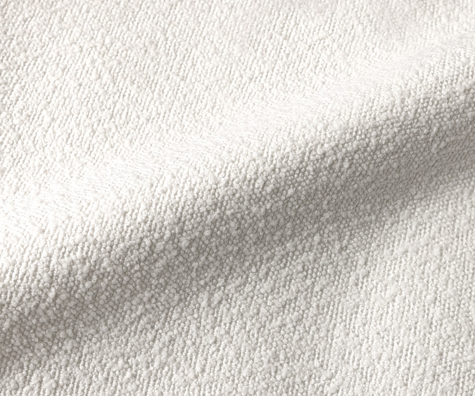 Esszimmerbank Taya-Flex 200 cm Bouclé Creme-Weiß Kreuzgestell kantig Effektfinish Titan Taschenfederkern 3