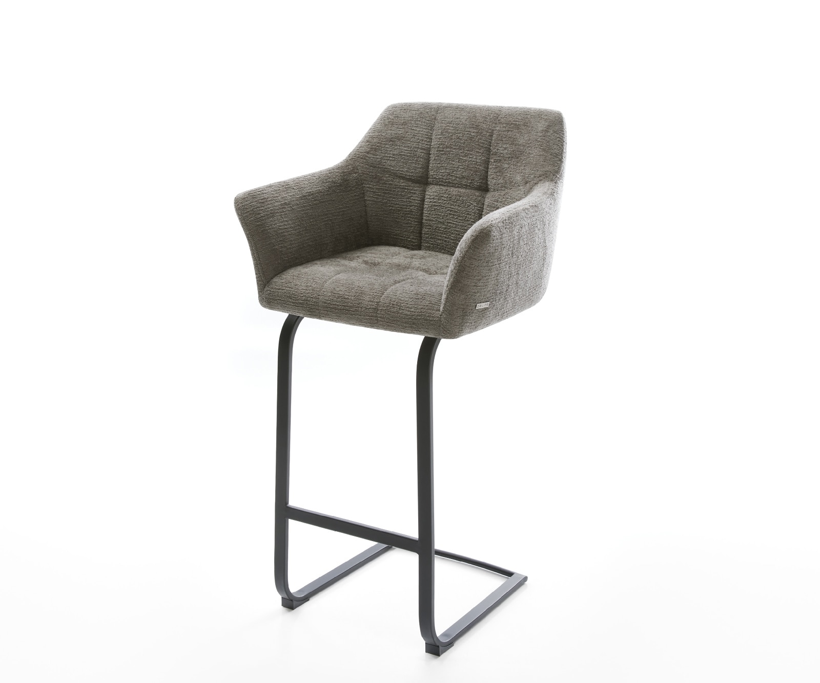 Barstuhl Yulo-Flex Bouclé Soft Schlamm Freischwinger Flach Metall Schwarz