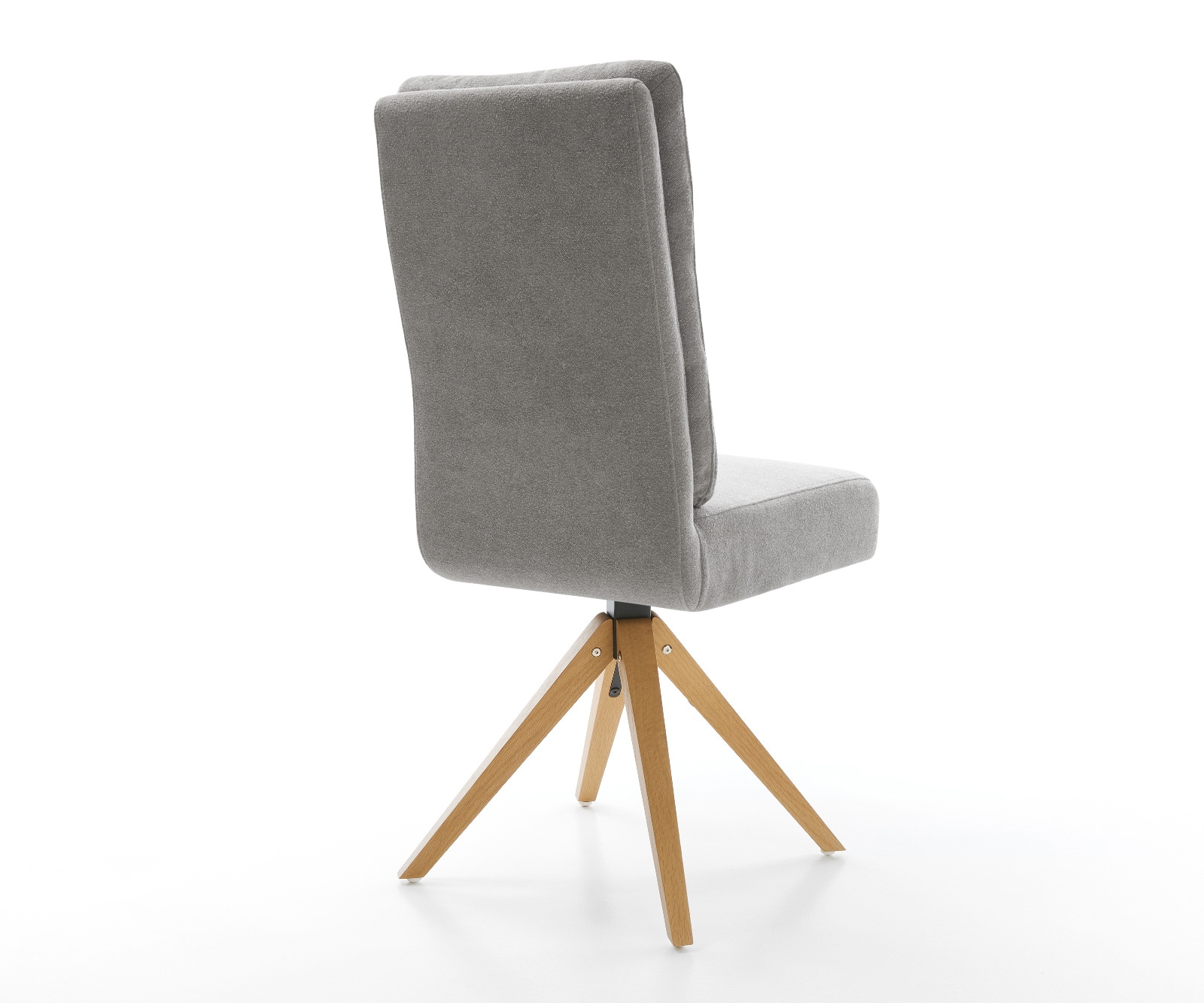 Drehstuhl Pela-Flex Strukturstoff Soft Grau Holzgestell kantig Natur 360° drehbar Taschenfederkern 4