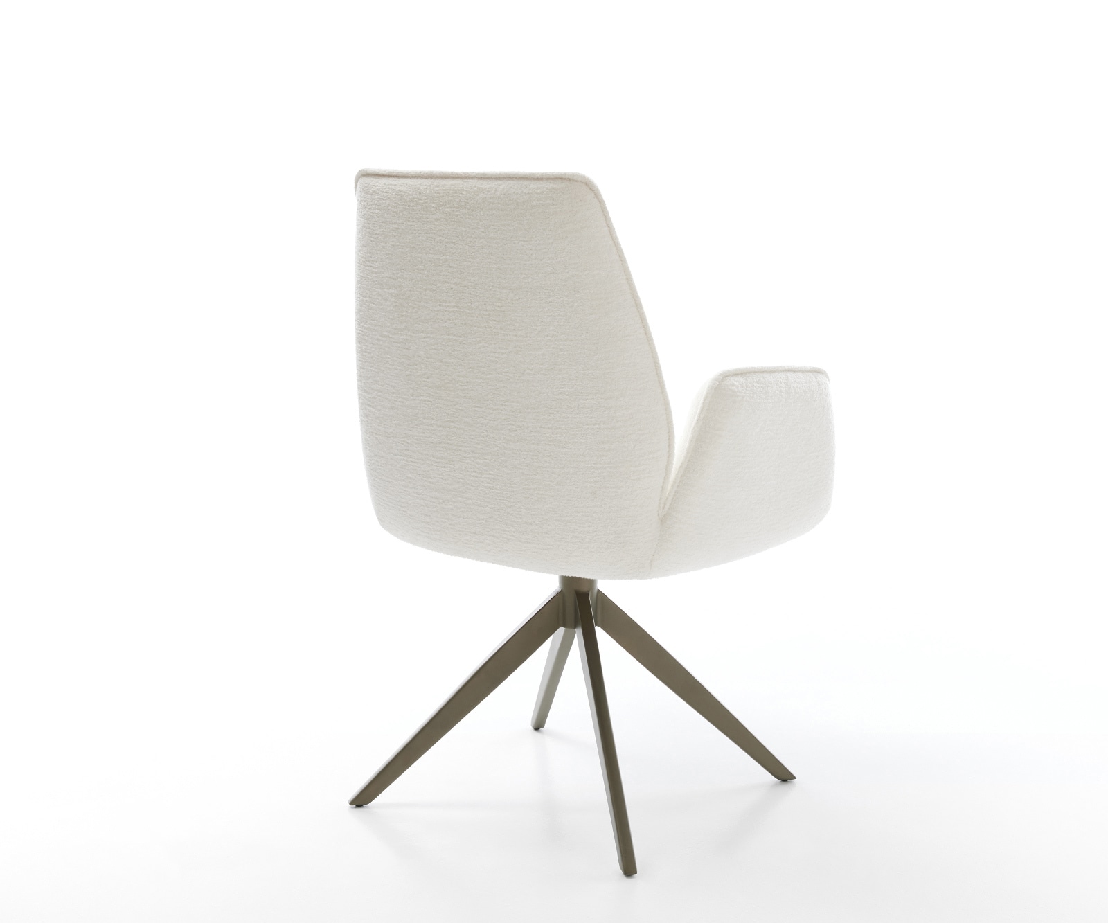 Drehstuhl Zoa-Flex Bouclé Soft Beige Kreuzgestell breit Effektfinish Titan 360° drehbar Wippfunktion Taschenfederkern 5