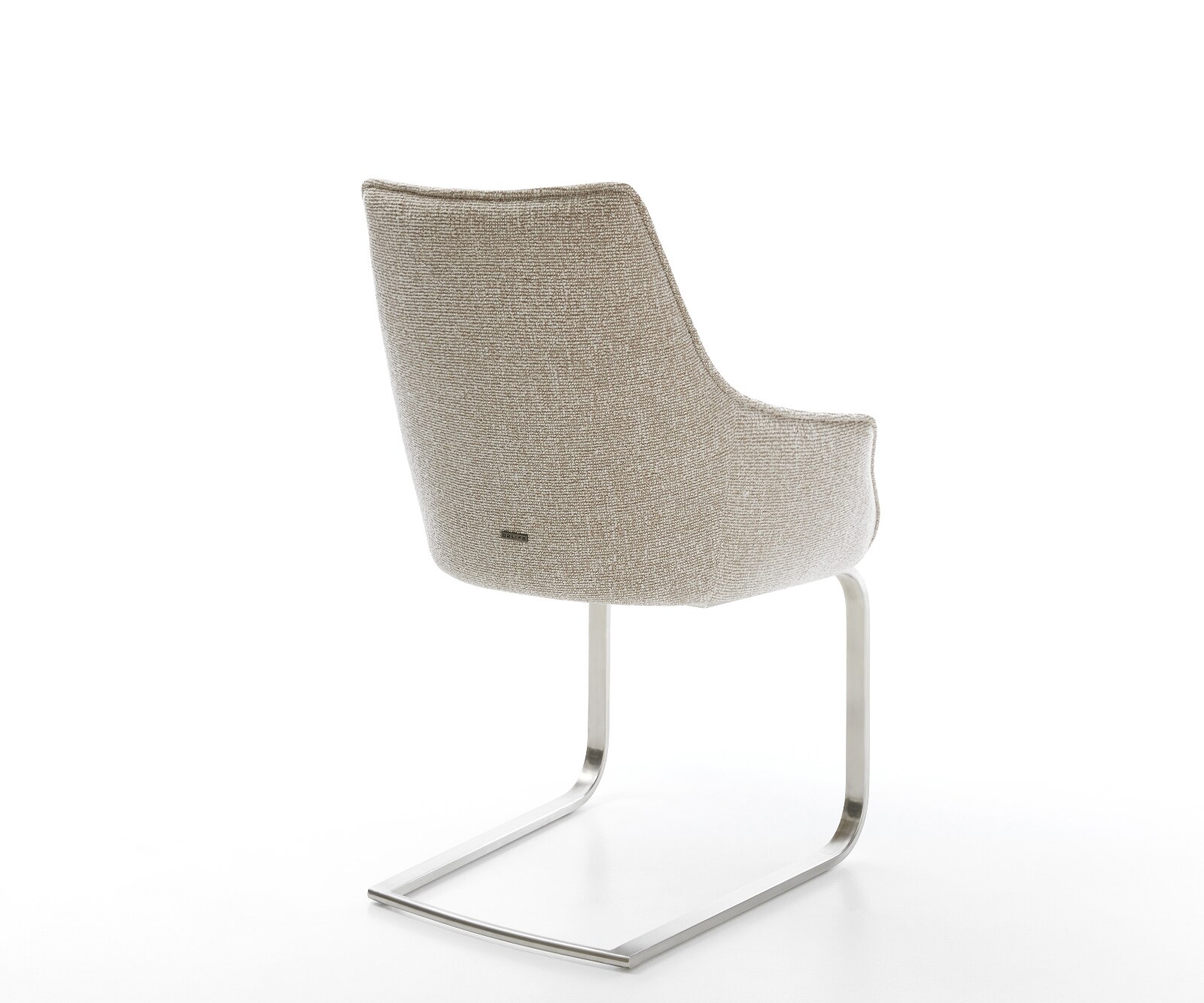 Freischwinger Alja-Flex mit Armlehnen Webstoff Soft Beige Freischwinger flach Edelstahl Taschenfederkern 4