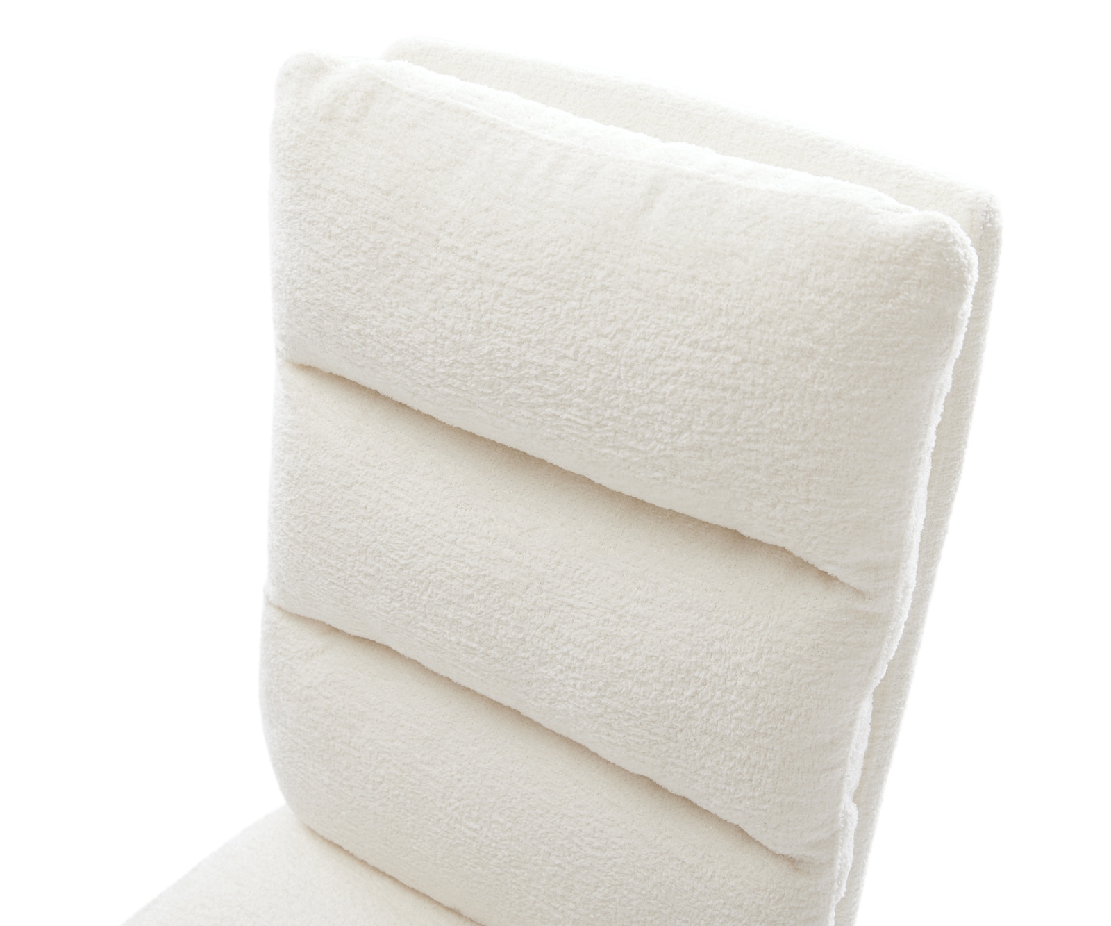 Drehstuhl Pela-Flex Bouclé Soft Beige Holzgestell kantig Natur 360° drehbar Taschenfederkern 3