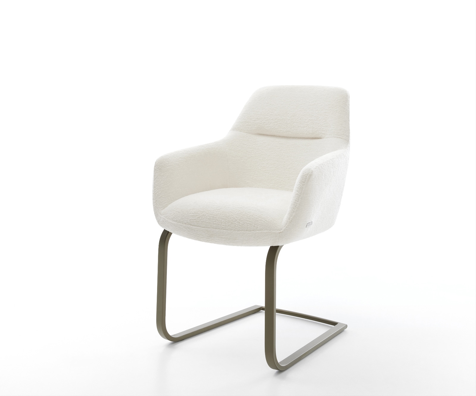 Freischwinger Pejo-Flex Bouclé Soft Beige Freischwinger flach Effektfinish Titan Taschenfederkern