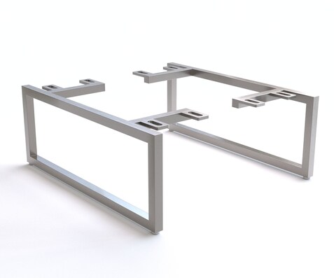 Fuß Kufe schmal 15 cm Edelstahl gebürstet für Kastenmöbel der Tiefe 40 cm (2er Set)