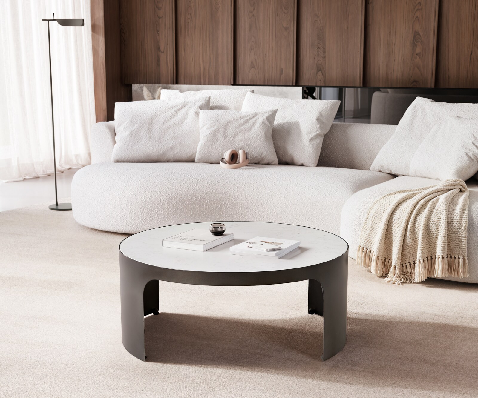 Couchtisch Alerio 90x90 cm Marmor Weiß Metall Black Antique 5