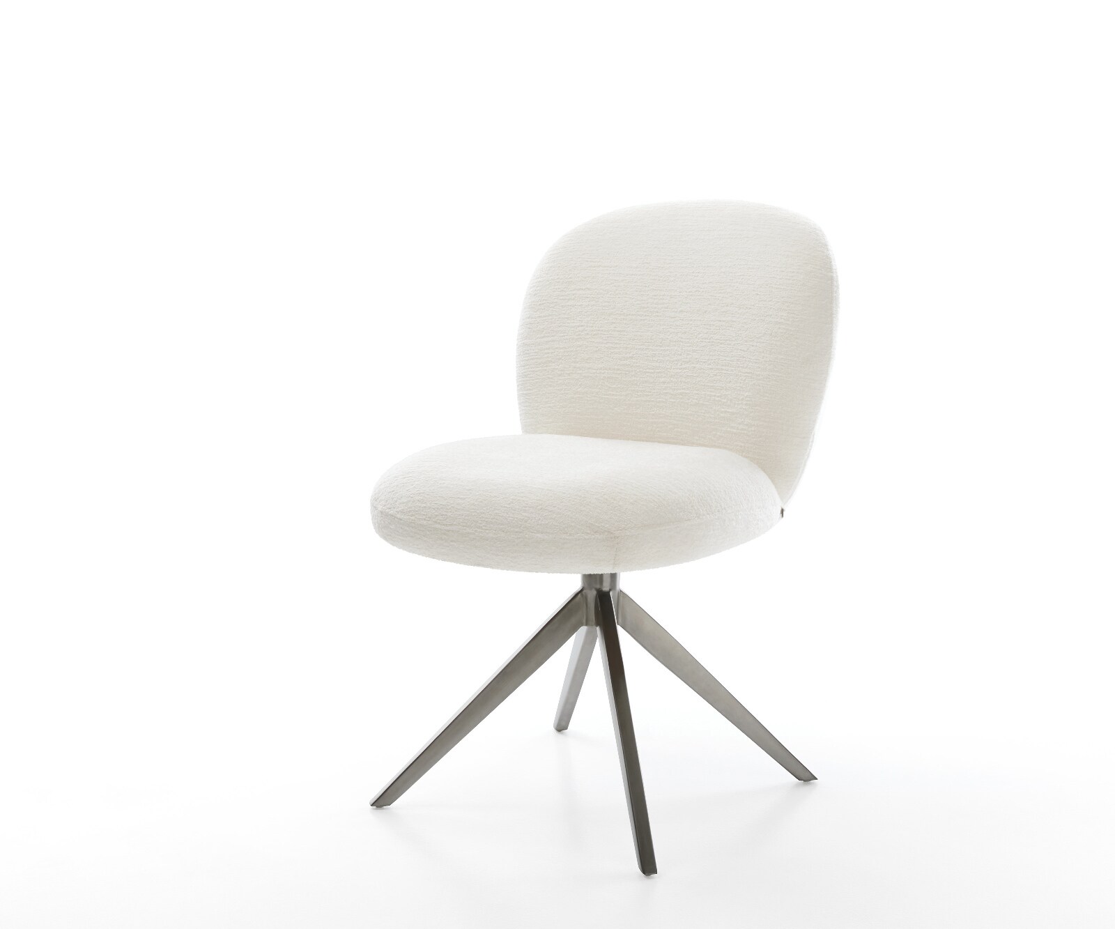 Drehstuhl Nube-Flex Bouclé Soft Beige Kreuzgestell breit Graphit 360° drehb günstig online kaufen