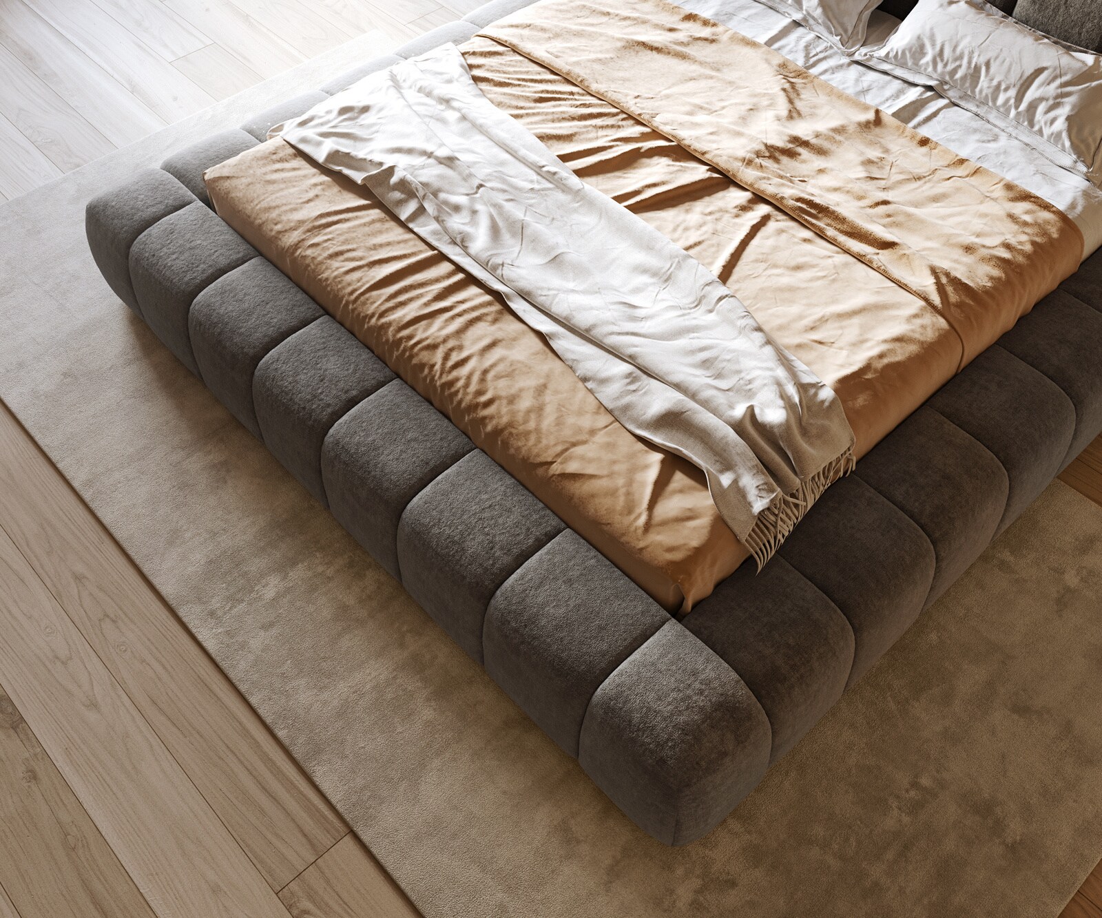 Polsterbettgestell Cutio 180x200 cm Bouclé Soft Schlamm 5
