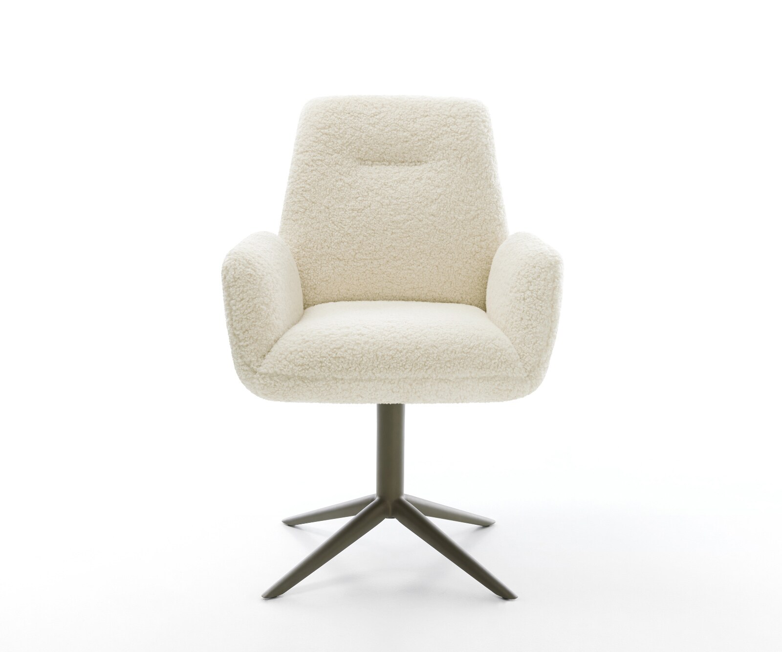 Drehstuhl Zoa-Flex Teddystoff Beige Fußkreuz Effektfinish Titan 360° drehbar Wippfunktion Taschenfederkern 1