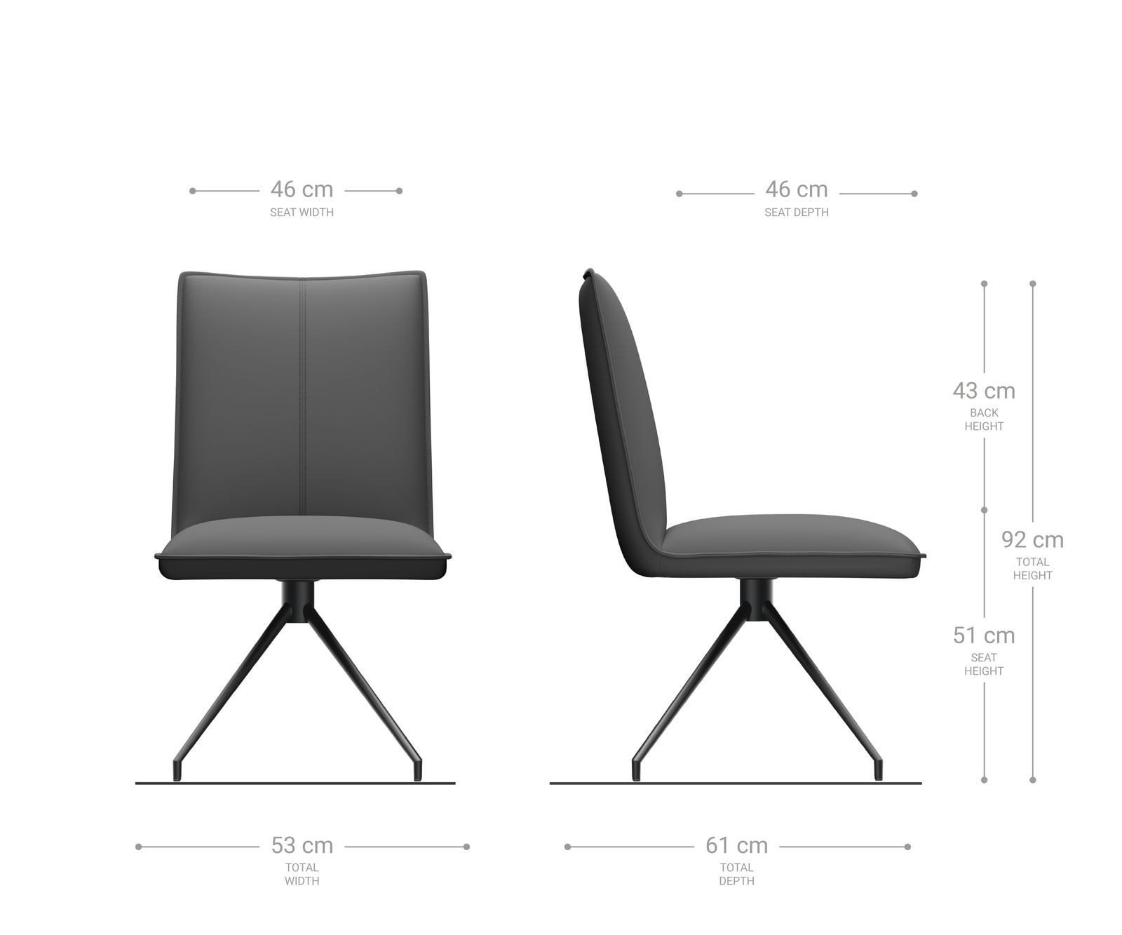 Esszimmerstuhl Lelio-Flex Samt Grau Kreuzgestell konisch Schwarz Taschenfederkern 5 Esszimmerstuhl Lelio-Flex Samt Grau Kreuzgestell konisch Schwarz Taschenfederkern 5