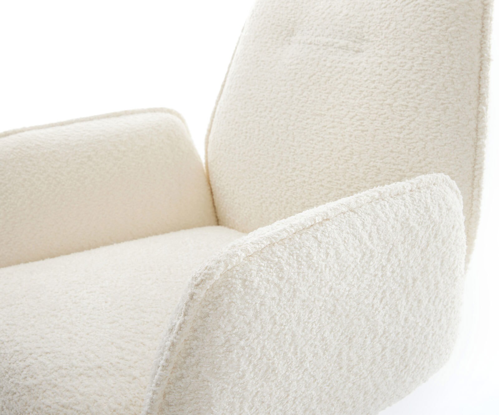 Drehstuhl Zoa-Flex Bouclé Weiß Kreuzgestell breit Schwarz 360° drehbar Wippfunktion Taschenfederkern 3 Drehstuhl Zoa-Flex Bouclé Weiß Kreuzgestell breit Schwarz 360° drehbar Wippfunktion Taschenfederkern 3