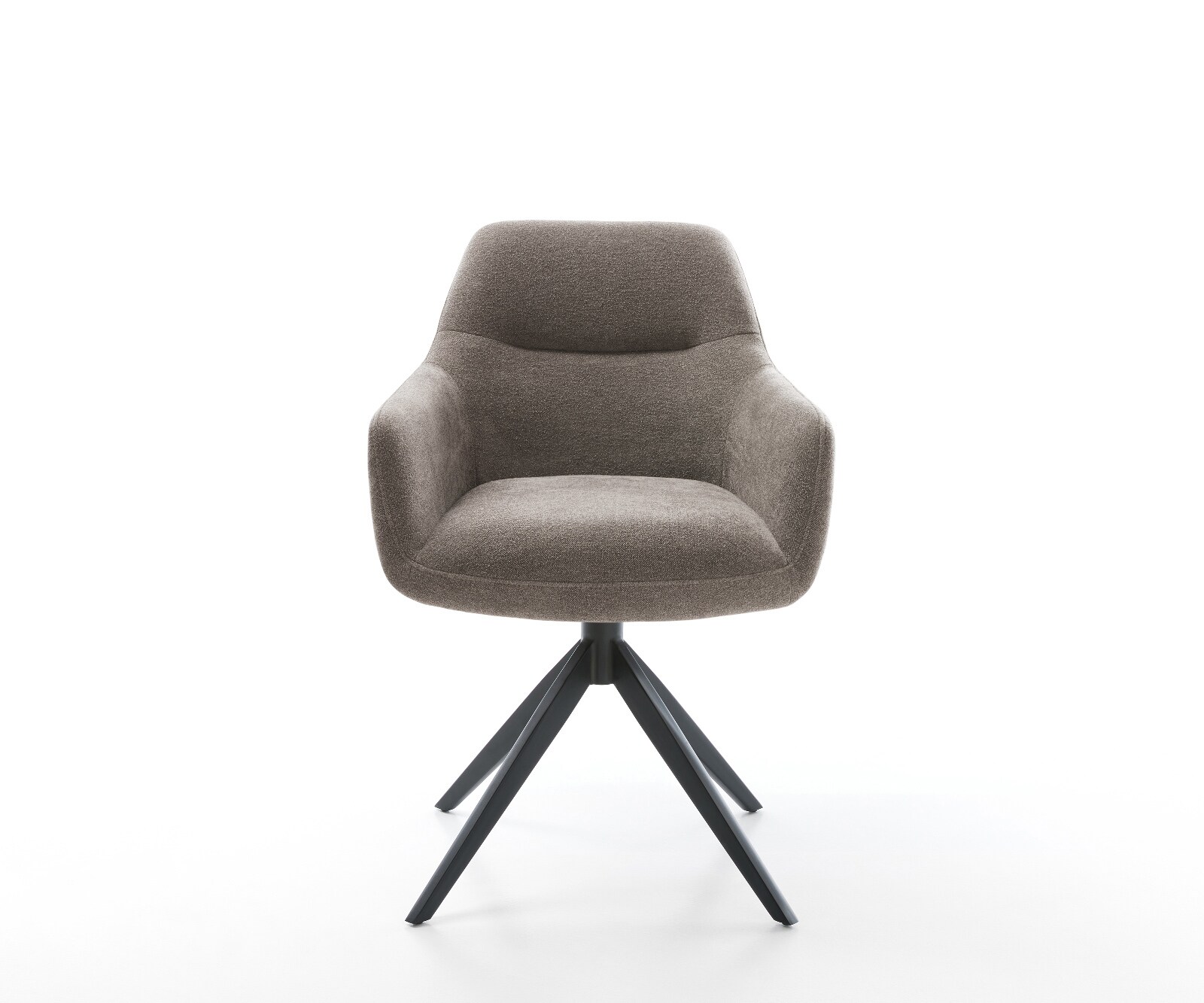 Drehstuhl Pejo-Flex Strukturstoff Soft Taupe Kreuzgestell breit Schwarz 360° drehbar Wippfunktion Taschenfederkern 1