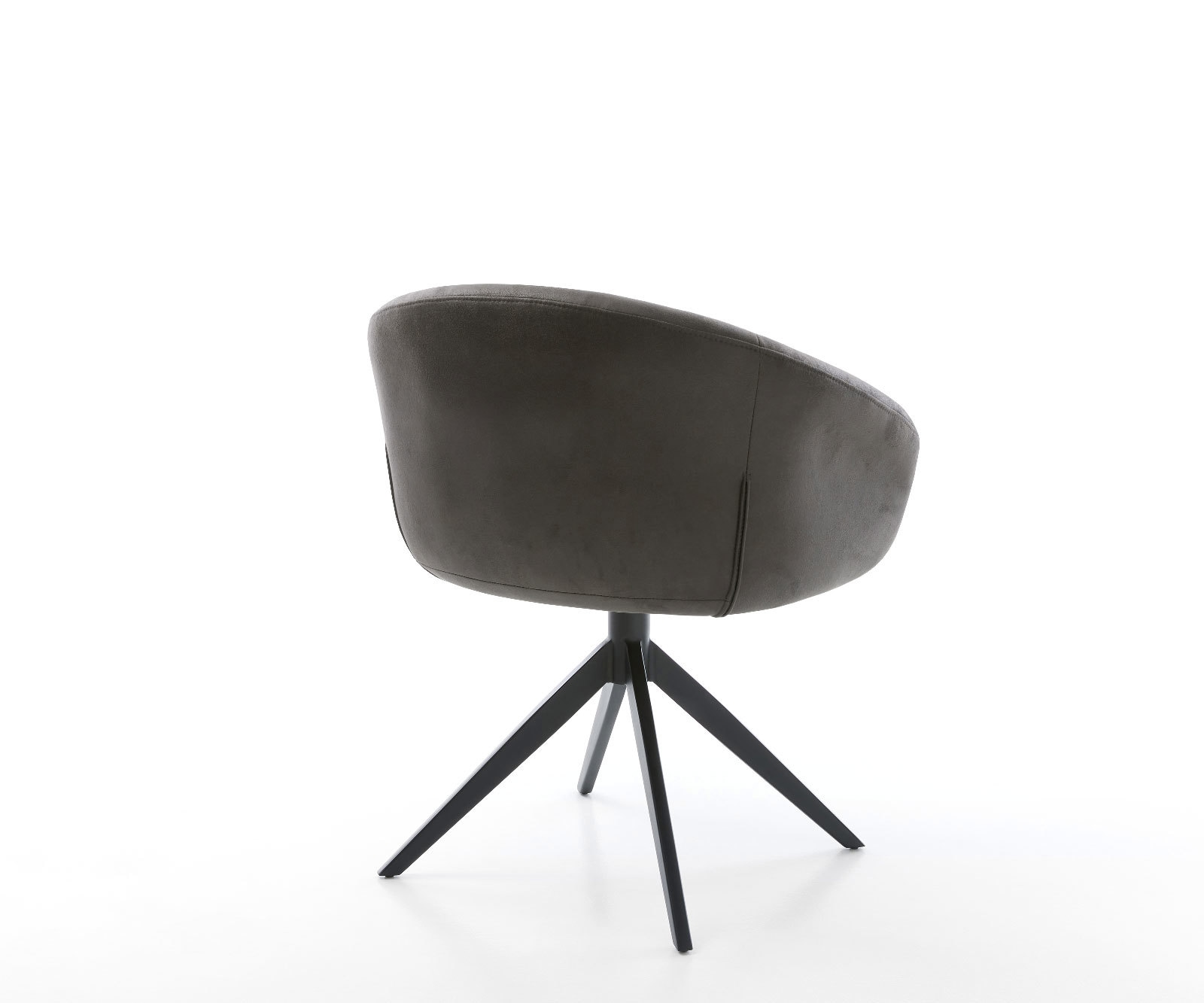 Drehstuhl Vinka-Flex mit Armlehnen Mikrofaser Anthrazit Vintage Kreuzgestell breit Schwarz 360° drehbar Wippfunktion Taschenfederkern 4