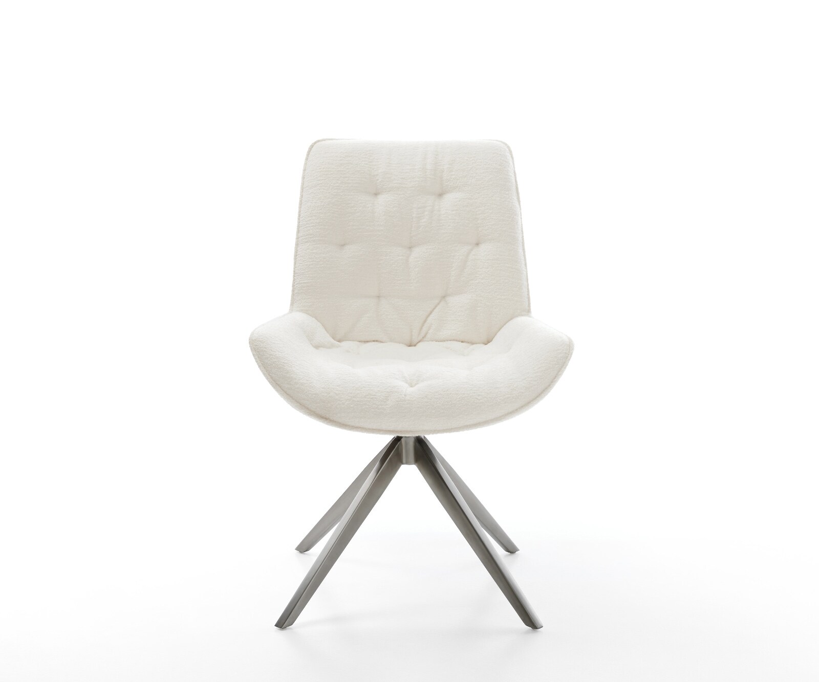 Drehstuhl Taimi-Flex Bouclé Soft Beige Kreuzgestell breit Graphit 360° drehbar Wippfunktion 2