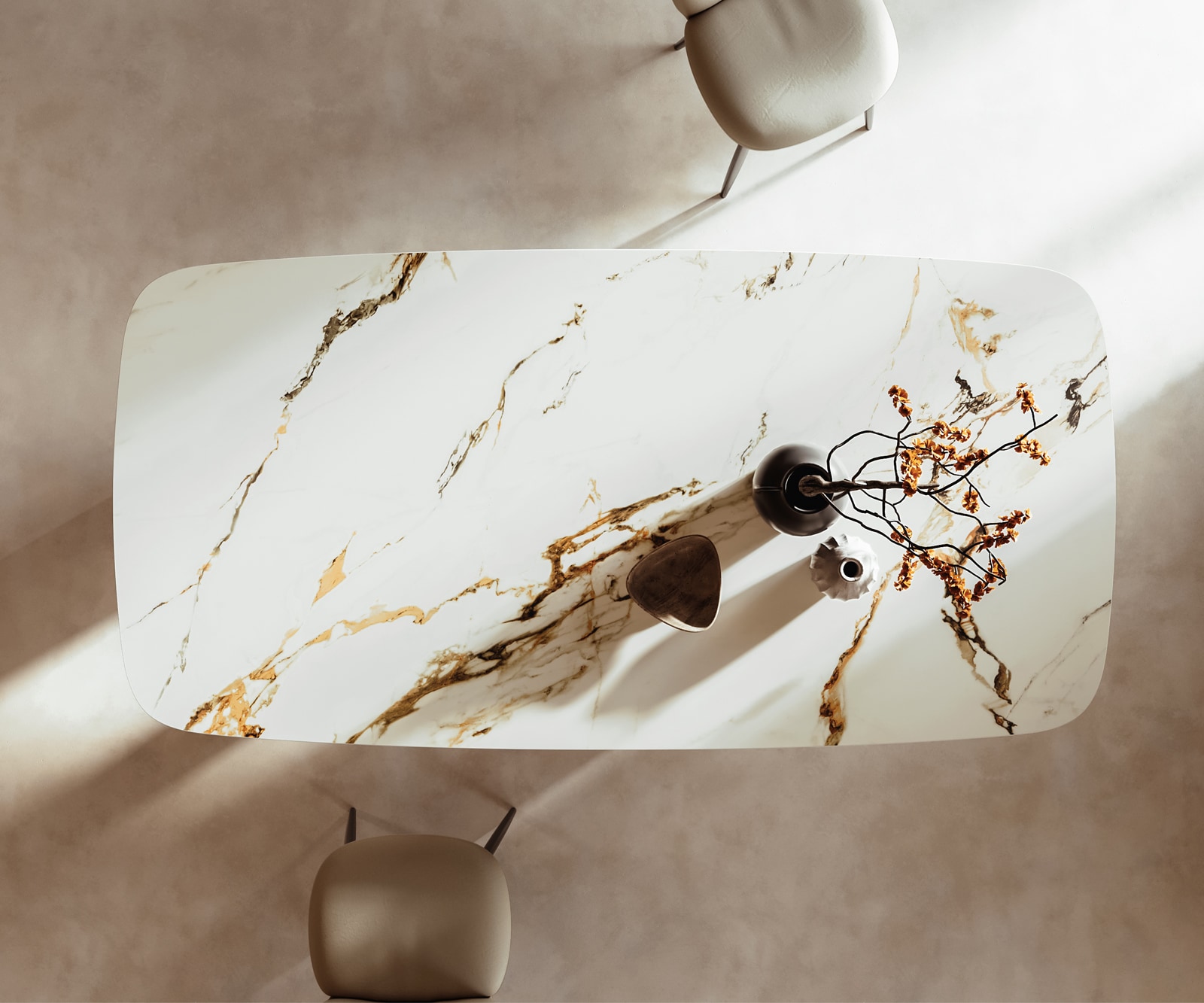 Esstisch Edge Boot 240x120 Keramik Calacatta Luxe Weiß-Gold-Grau Troa Edelstahl Graphit 5 Esstisch Edge Boot 240x120 Keramik Calacatta Luxe Weiß-Gold-Grau Troa Edelstahl Graphit 5