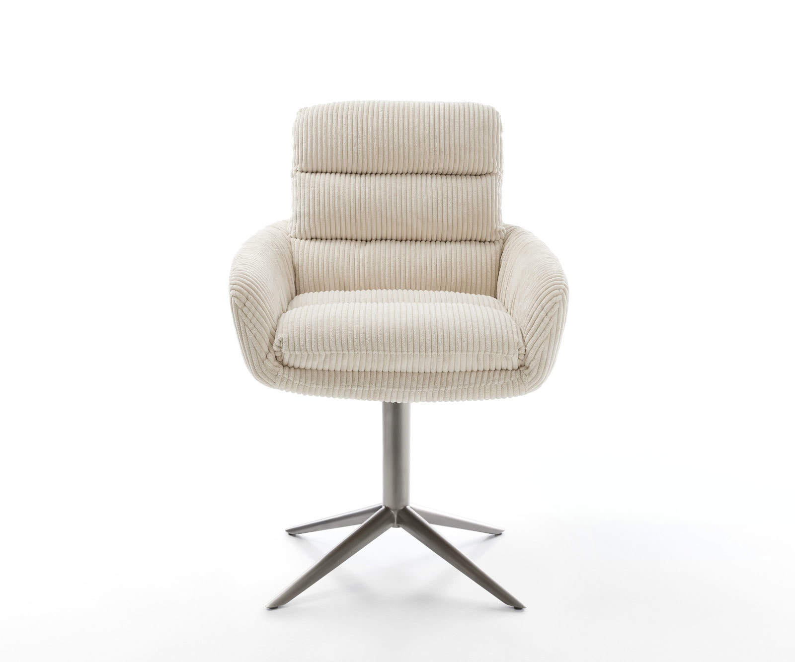 Drehstuhl Abelia-Flex mit Armlehnen Cord Beige Fußkreuz Graphit 360° drehbar Wippfunktion 2