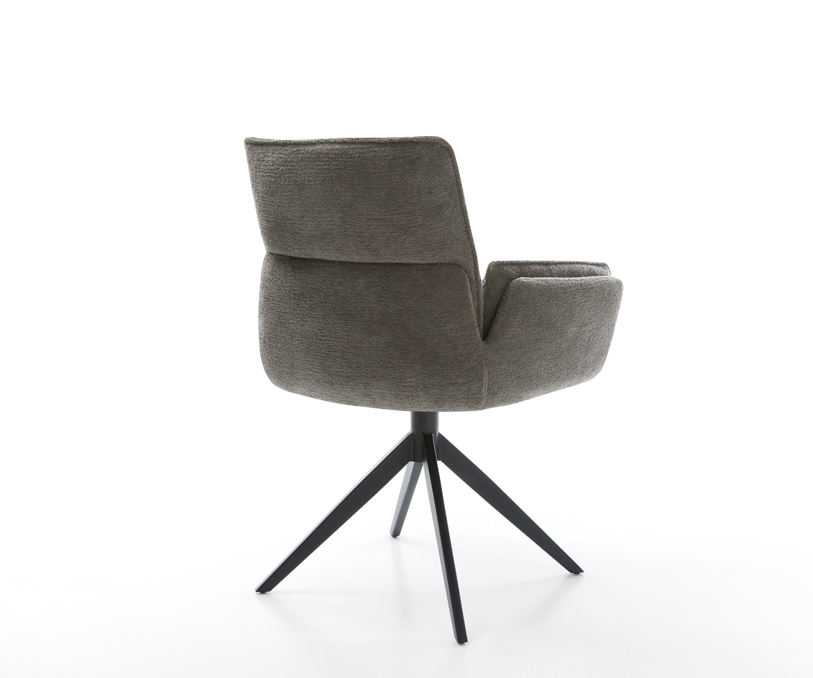 Drehstuhl Nela-Flex Bouclé Soft Schlamm Kreuzgestell breit Schwarz 360° drehbar Wippfunktion 5