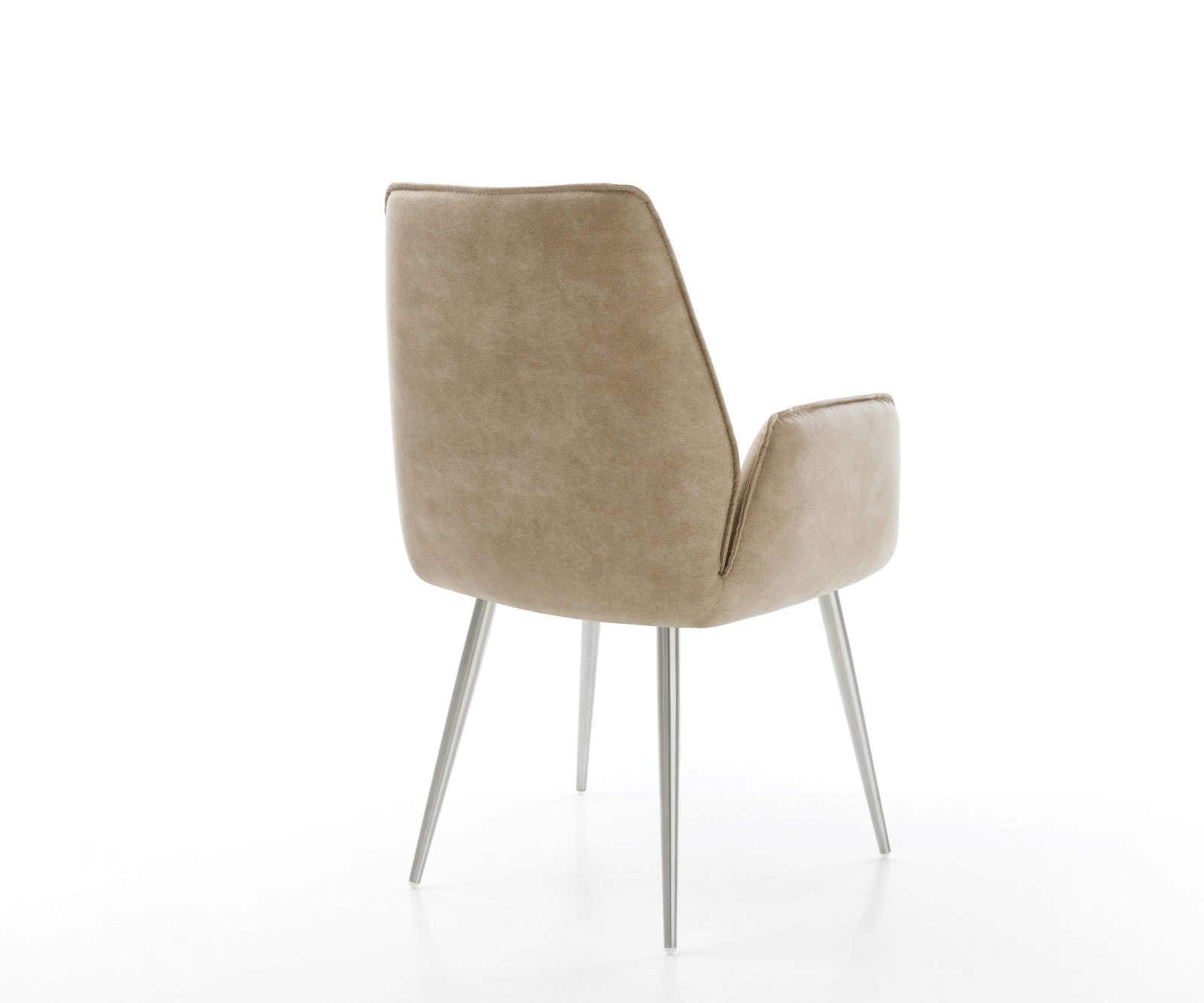 Esszimmerstuhl Zoa-Flex Mikrofaser Beige Vintage 4-Fuß konisch Edelstahl Taschenfederkern 4 Esszimmerstuhl Zoa-Flex Mikrofaser Beige Vintage 4-Fuß konisch Edelstahl Taschenfederkern 4