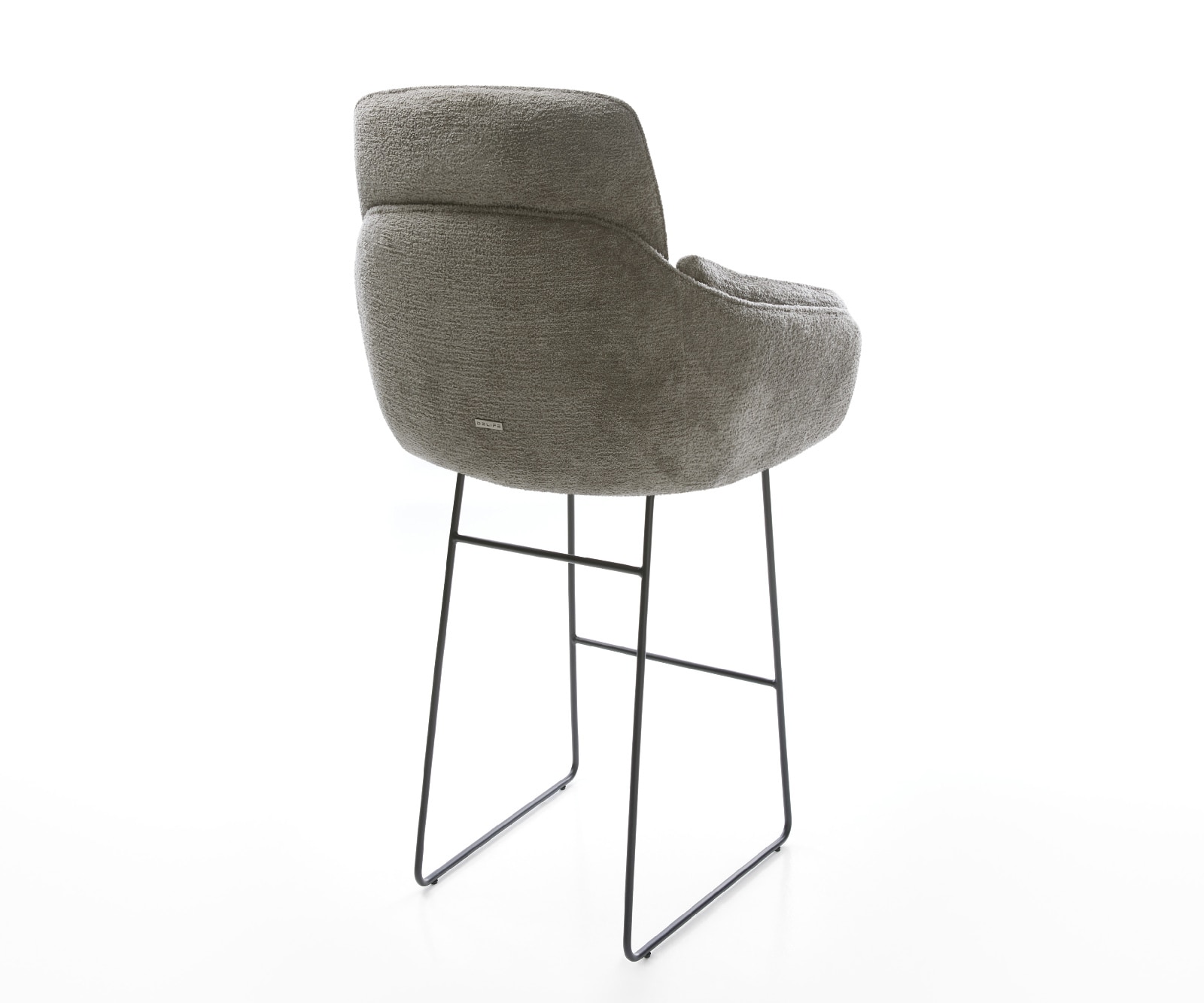 Barstuhl Luan-Flex Bouclé Soft Schlamm Kufengestell Metall Schwarz 4