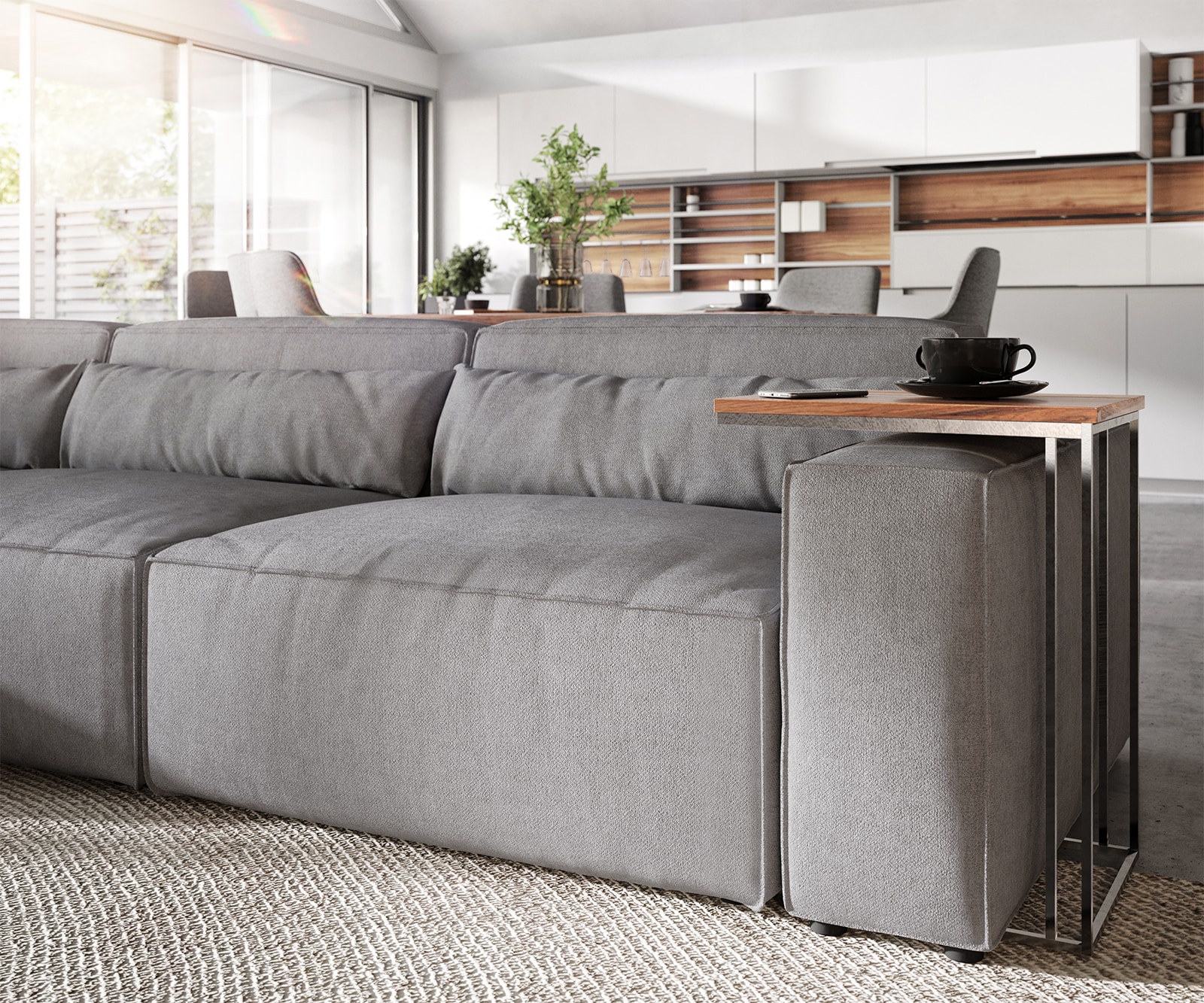 Ecksofa Sirpio XL 370x170 cm Mikrofaser Grau 4 Ecksofa Sirpio XL 370x170 cm Mikrofaser Grau 4