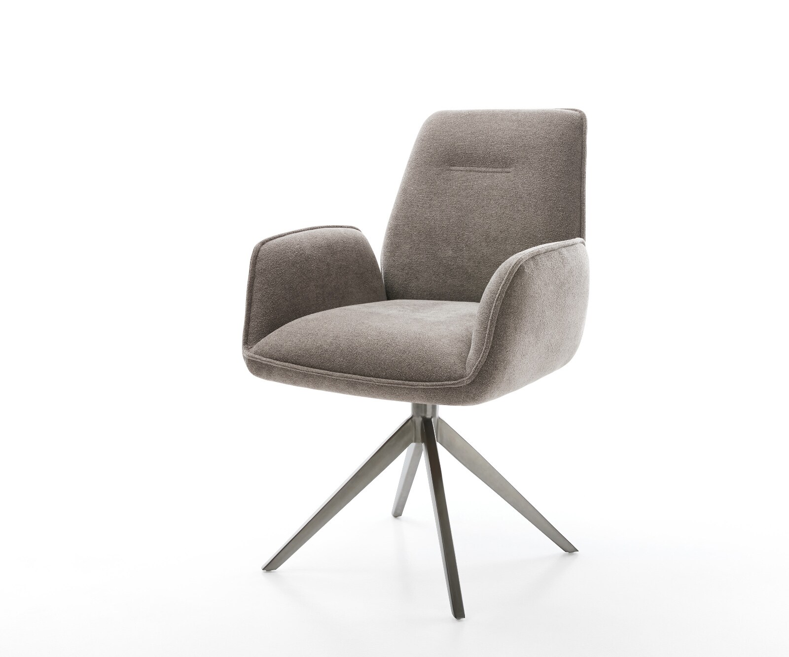 Drehstuhl Zoa-Flex Strukturstoff Soft Taupe Kreuzgestell breit Graphit 360° drehbar Wippfunktion Taschenfederkern