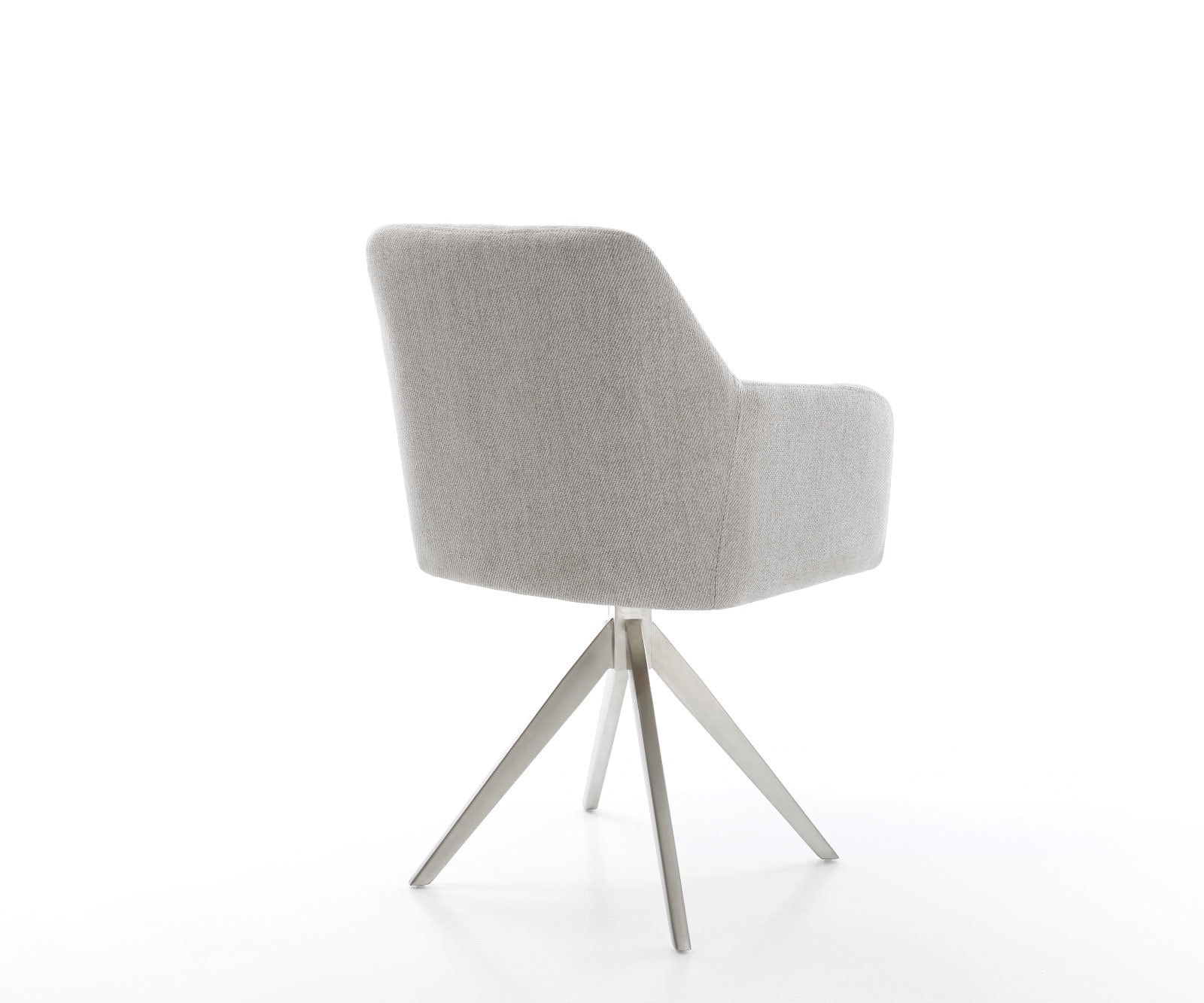 Esszimmerstuhl Greg-Flex Stripes Hellgrau Kreuzgestell kantig Edelstahl Taschenfederkern 5