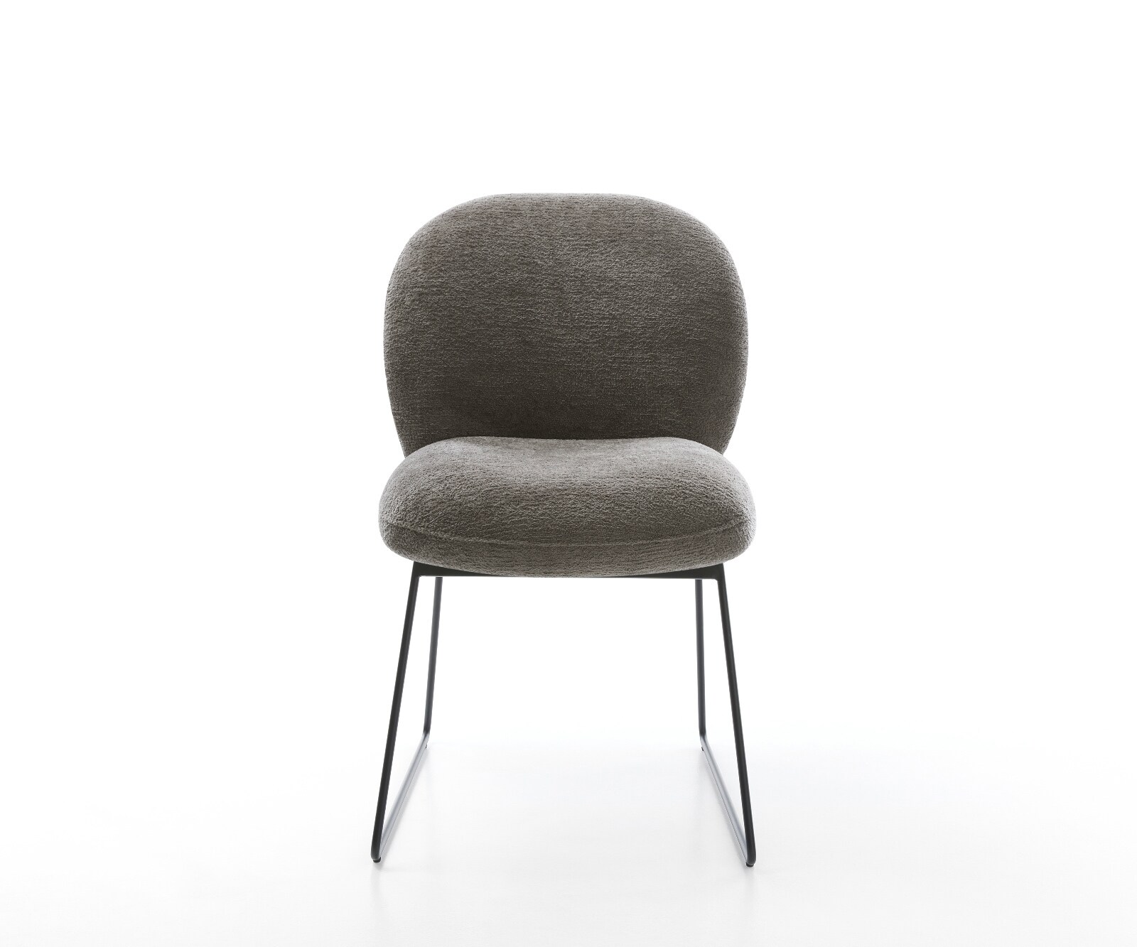 Esszimmerstuhl Nube-Flex Bouclé Soft Schlamm Kufengestell Schwarz Taschenfederkern 1