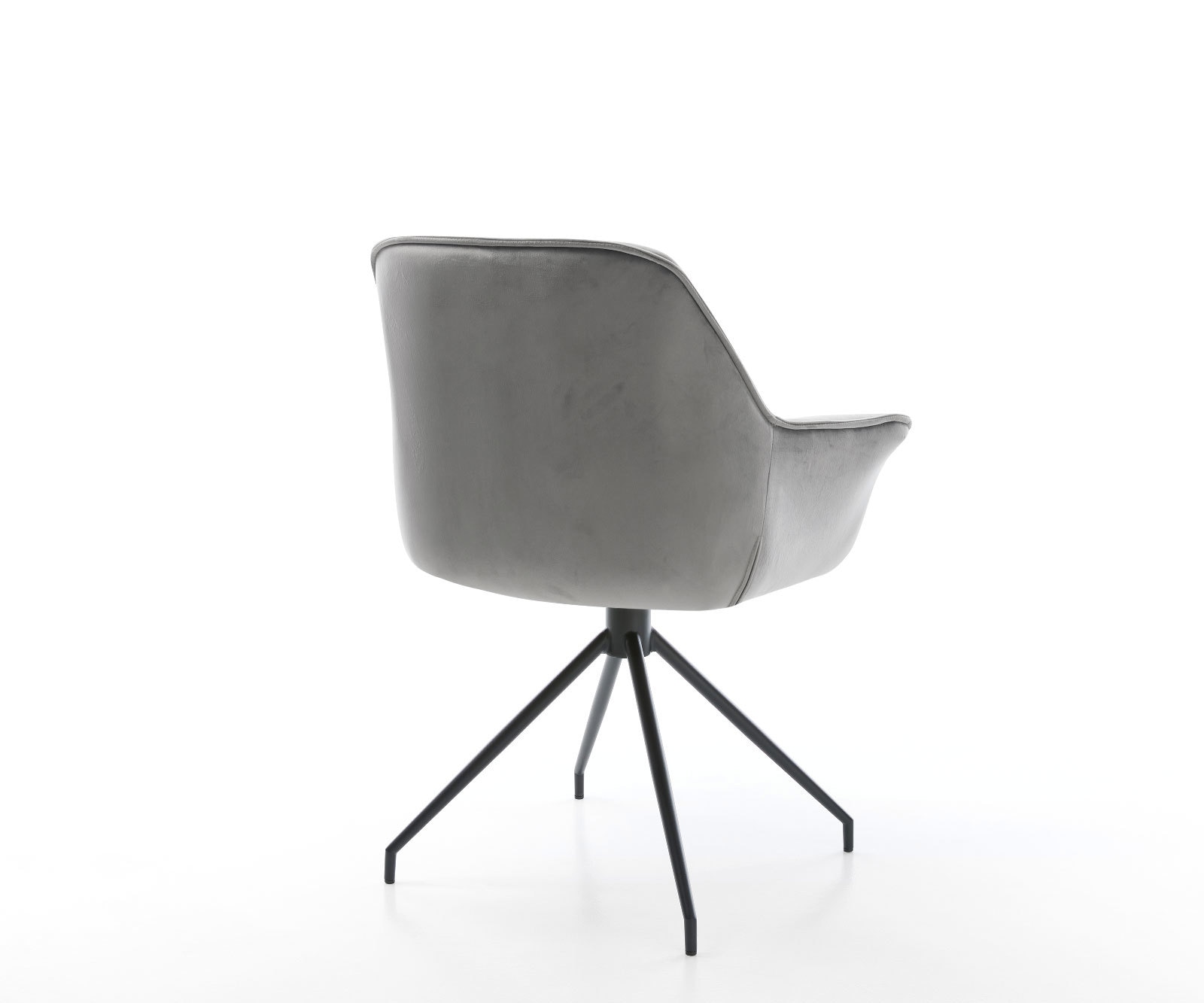 Esszimmerstuhl Keila-Flex mit Armlehnen Samt Grau Kreuzgestell konisch Schwarz 5 Esszimmerstuhl Keila-Flex mit Armlehnen Samt Grau Kreuzgestell konisch Schwarz 5