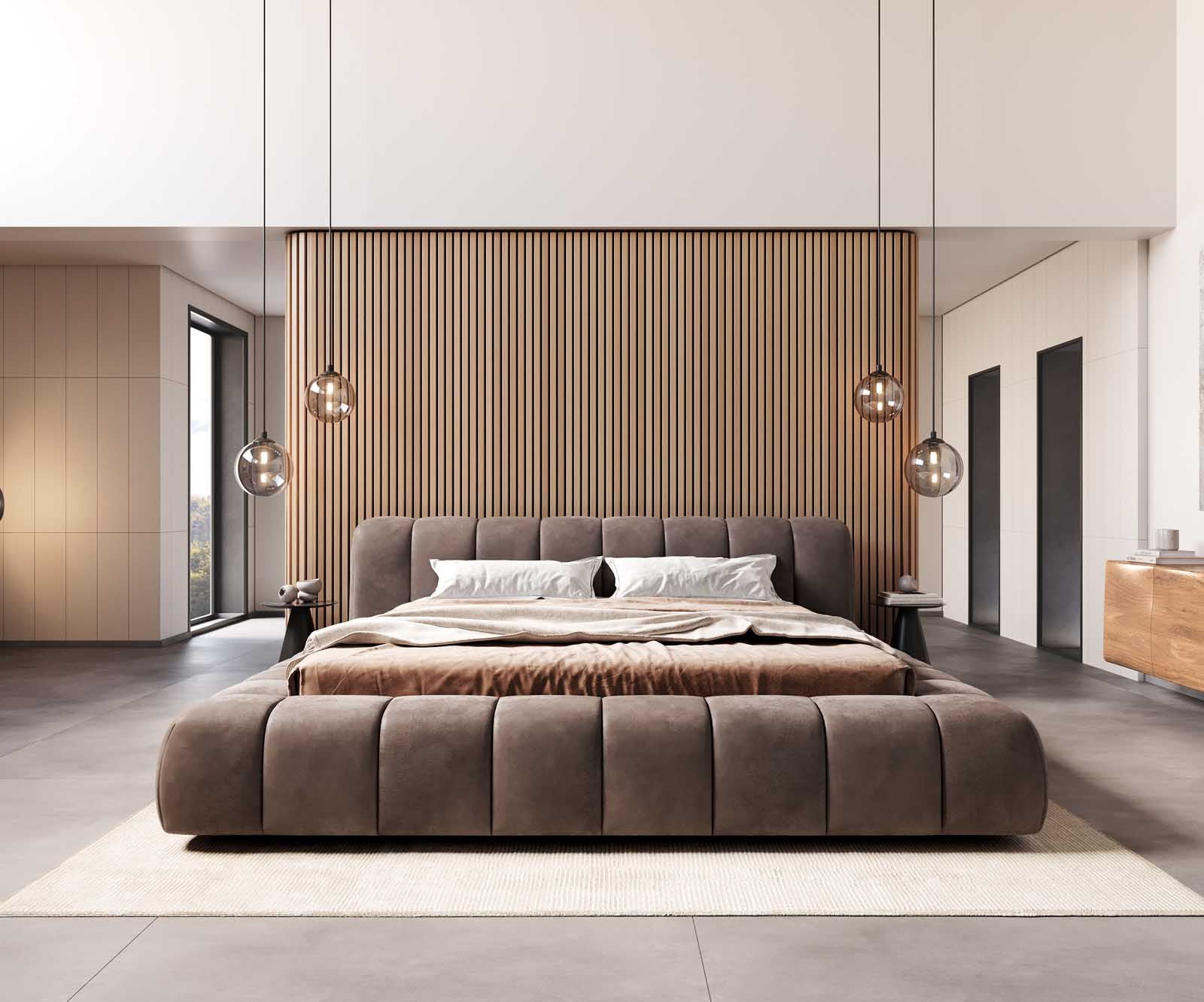 Polsterbettgestell Cutio 180x200 cm Mikrofaser Taupe Vintage 2