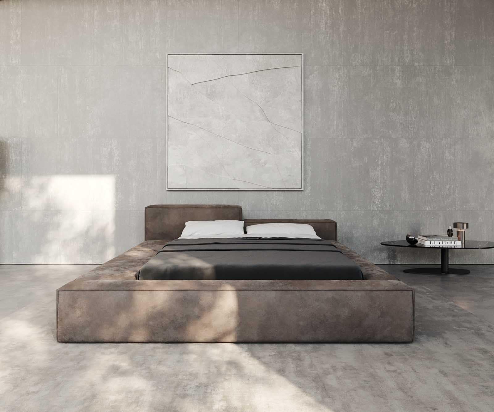 Polsterbettgestell Kalinea 140x200 cm Mikrofaser Taupe Vintage 2 Polsterbettgestell Kalinea 140x200 cm Mikrofaser Taupe Vintage 2