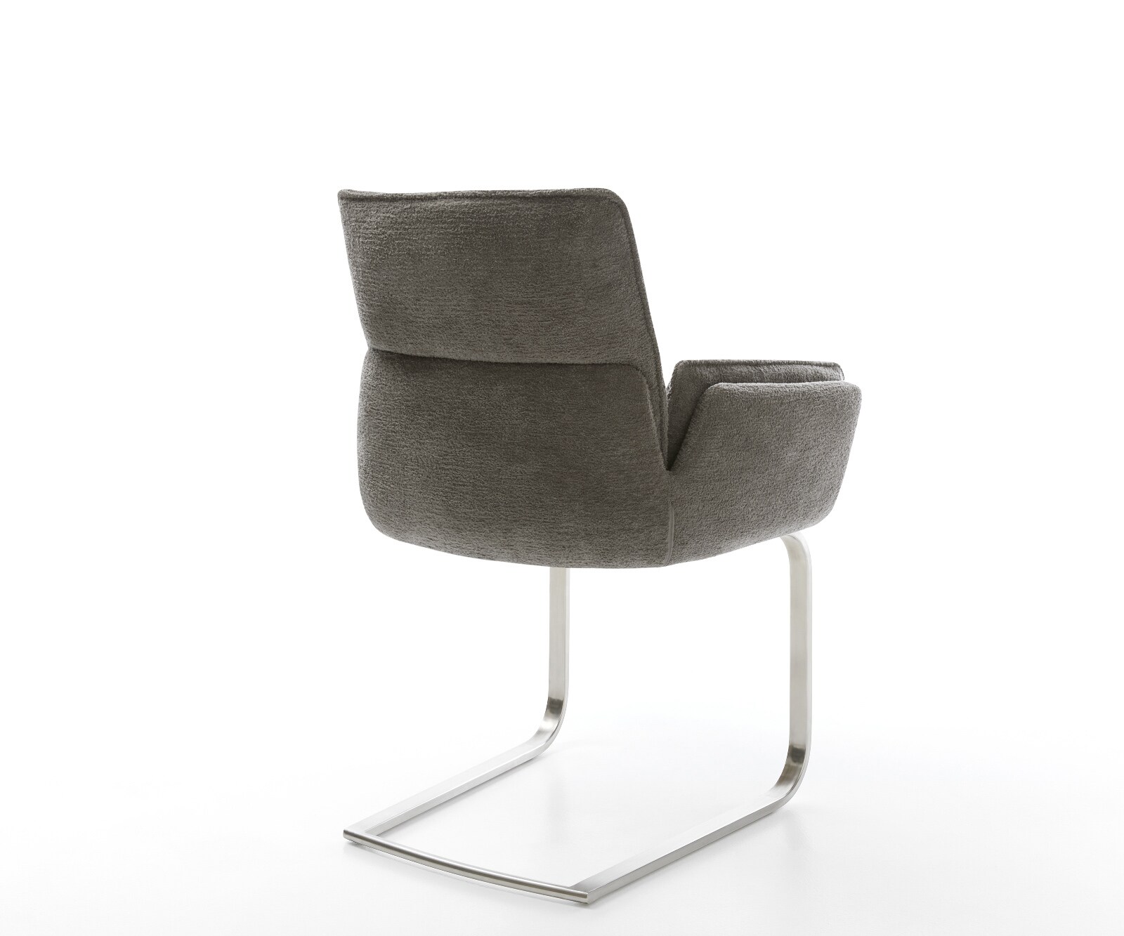 Freischwinger Nela-Flex Bouclé Soft Schlamm Freischwinger flach Edelstahl 5