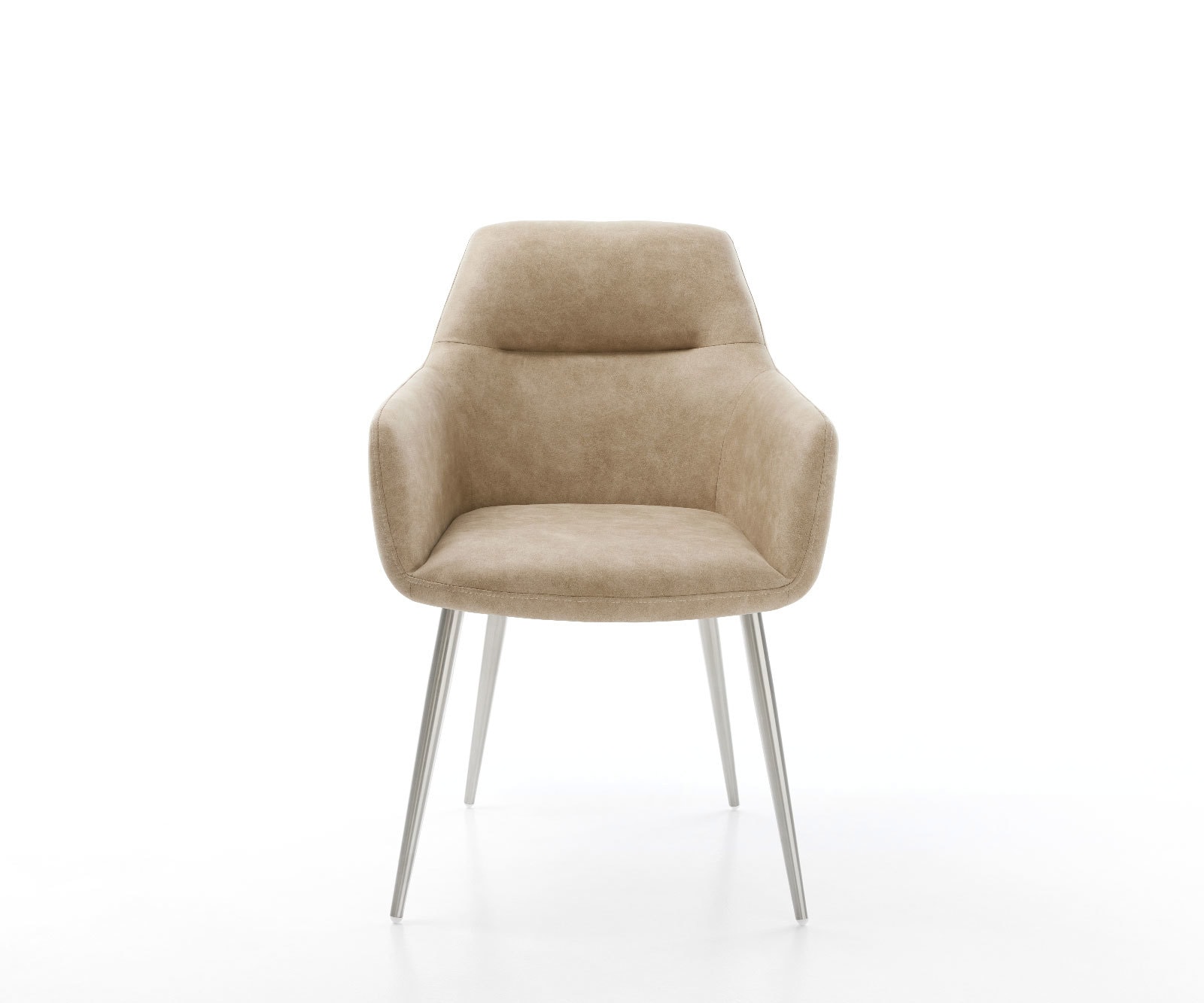 Esszimmerstuhl Pejo-Flex Mikrofaser Beige Vintage 4-Fuß konisch Edelstahl Taschenfederkern 1 Esszimmerstuhl Pejo-Flex Mikrofaser Beige Vintage 4-Fuß konisch Edelstahl Taschenfederkern 1