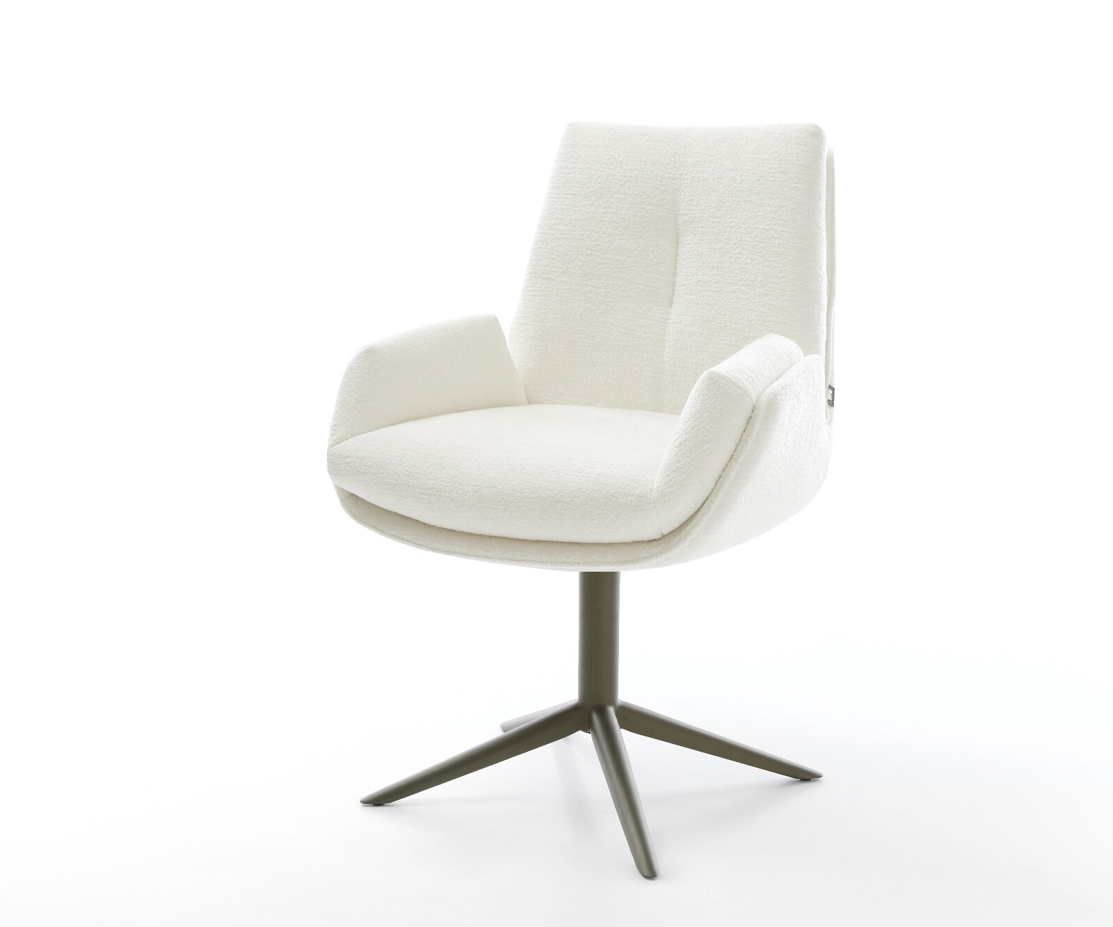 Drehstuhl Clea-Flex Bouclé Soft Beige Fußkreuz Effektfinish Titan 360° dreh günstig online kaufen