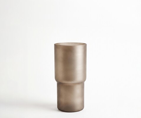 Vase Columna B15 x T15 x H30 cm Glas Opal Mundgeblasen