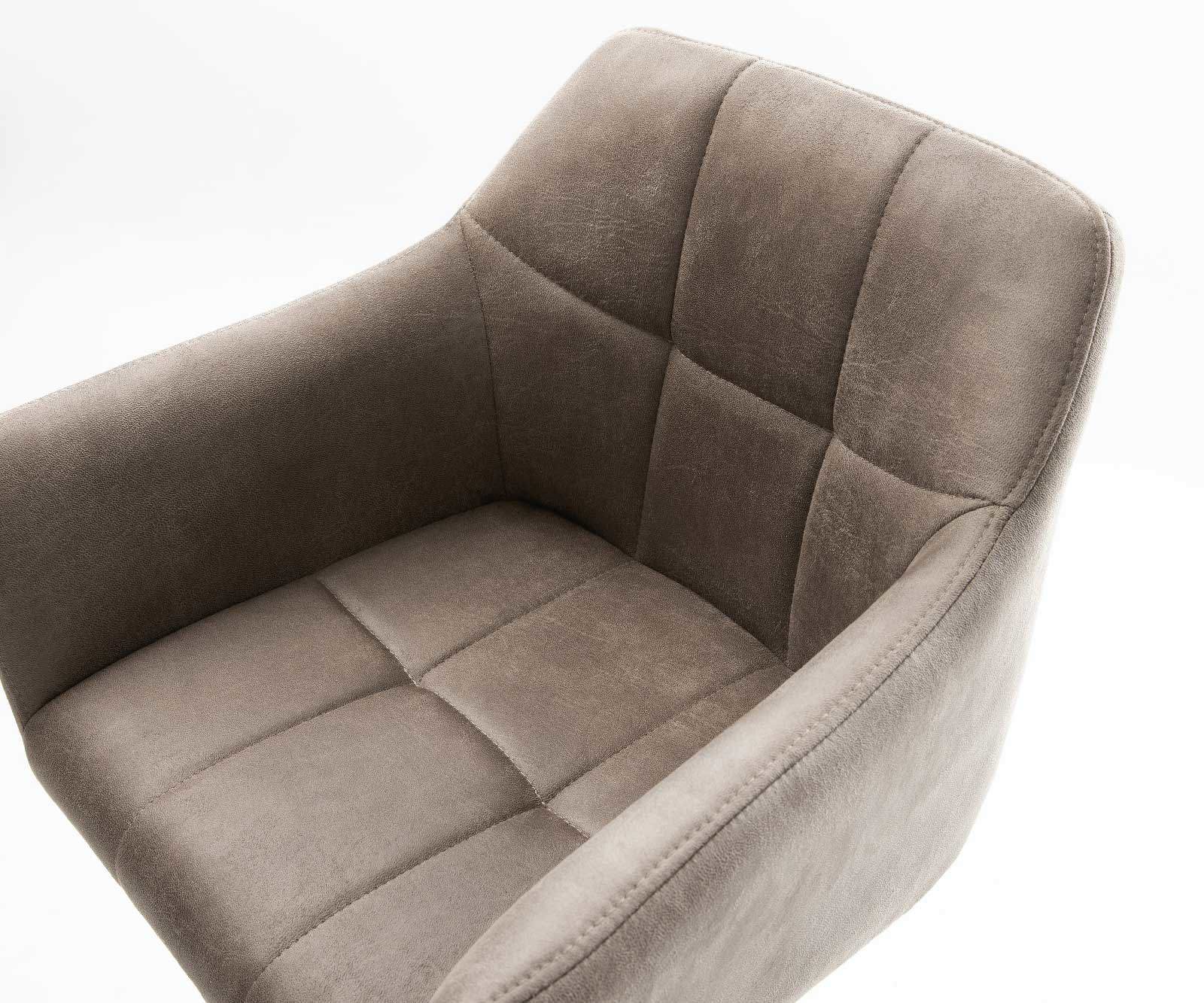 Barstuhl Yulo-Flex Vintage Taupe Drehfuß höhenverstellbar Edelstahl 3