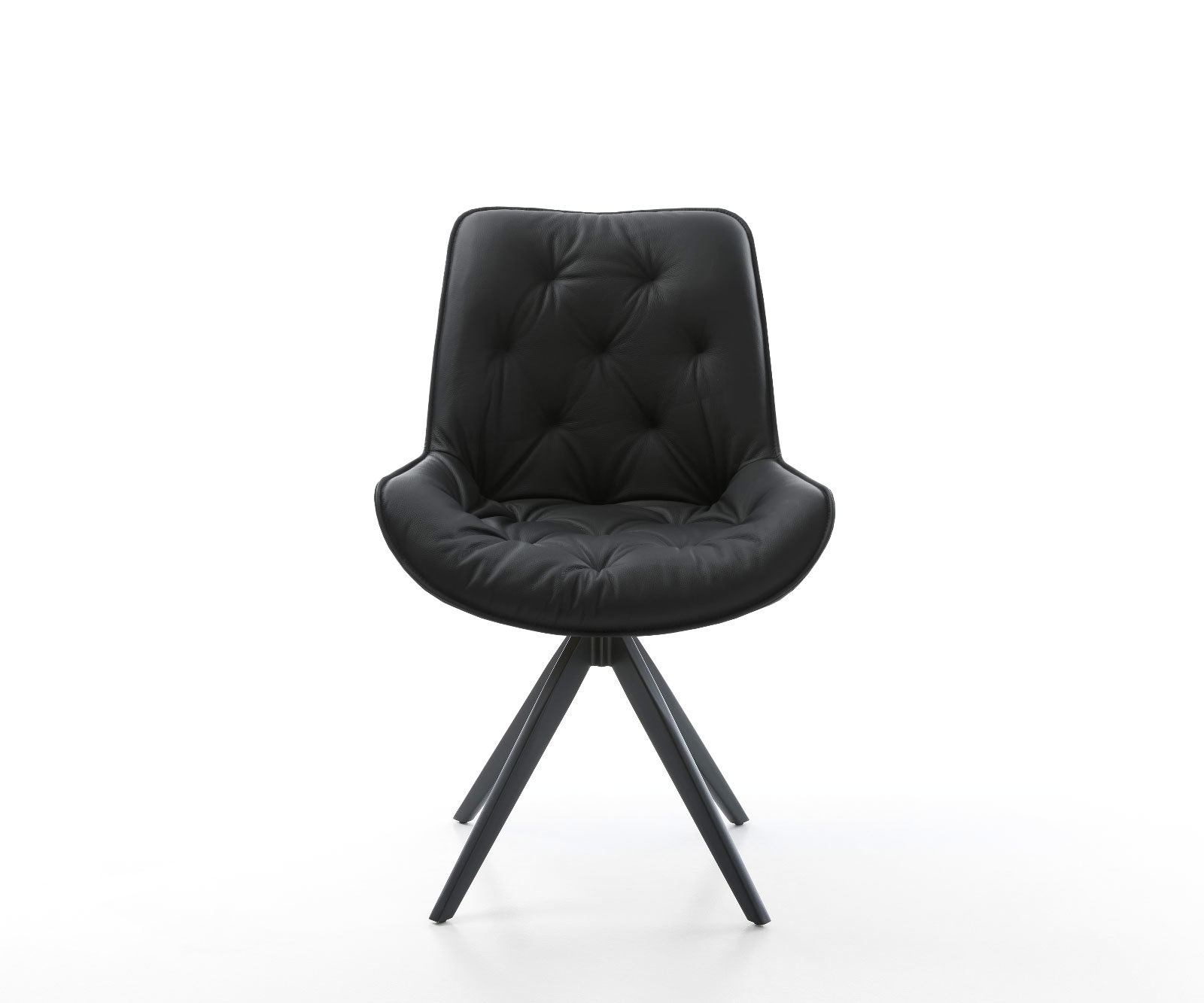 Esszimmerstuhl Taimi-Flex Echt-Leder Schwarz Kreuzgestell kantig Schwarz 2 Esszimmerstuhl Taimi-Flex Echt-Leder Schwarz Kreuzgestell kantig Schwarz 2