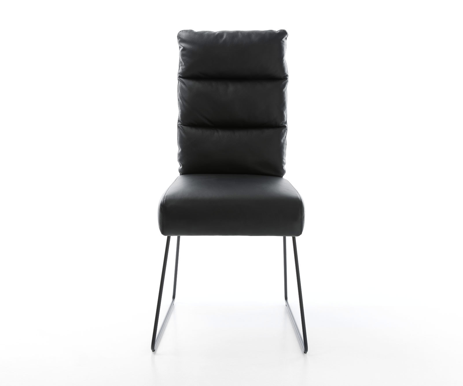 Esszimmerstuhl Pela-Flex Echt-Leder Schwarz Kufengestell Schwarz Taschenfederkern 1 Esszimmerstuhl Pela-Flex Echt-Leder Schwarz Kufengestell Schwarz Taschenfederkern 1