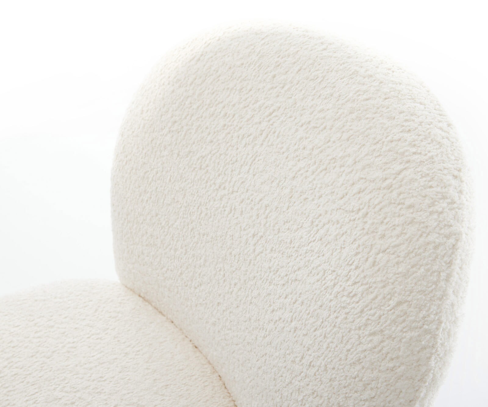 Drehstuhl Nube-Flex Bouclé Weiß Kreuzgestell konisch Schwarz 180° drehbar Taschenfederkern 3
