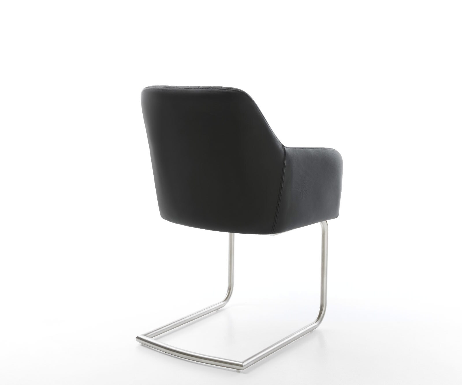 Freischwinger Greg-Flex Echt-Leder Schwarz Freischwinger rund Edelstahl Taschenfederkern 4