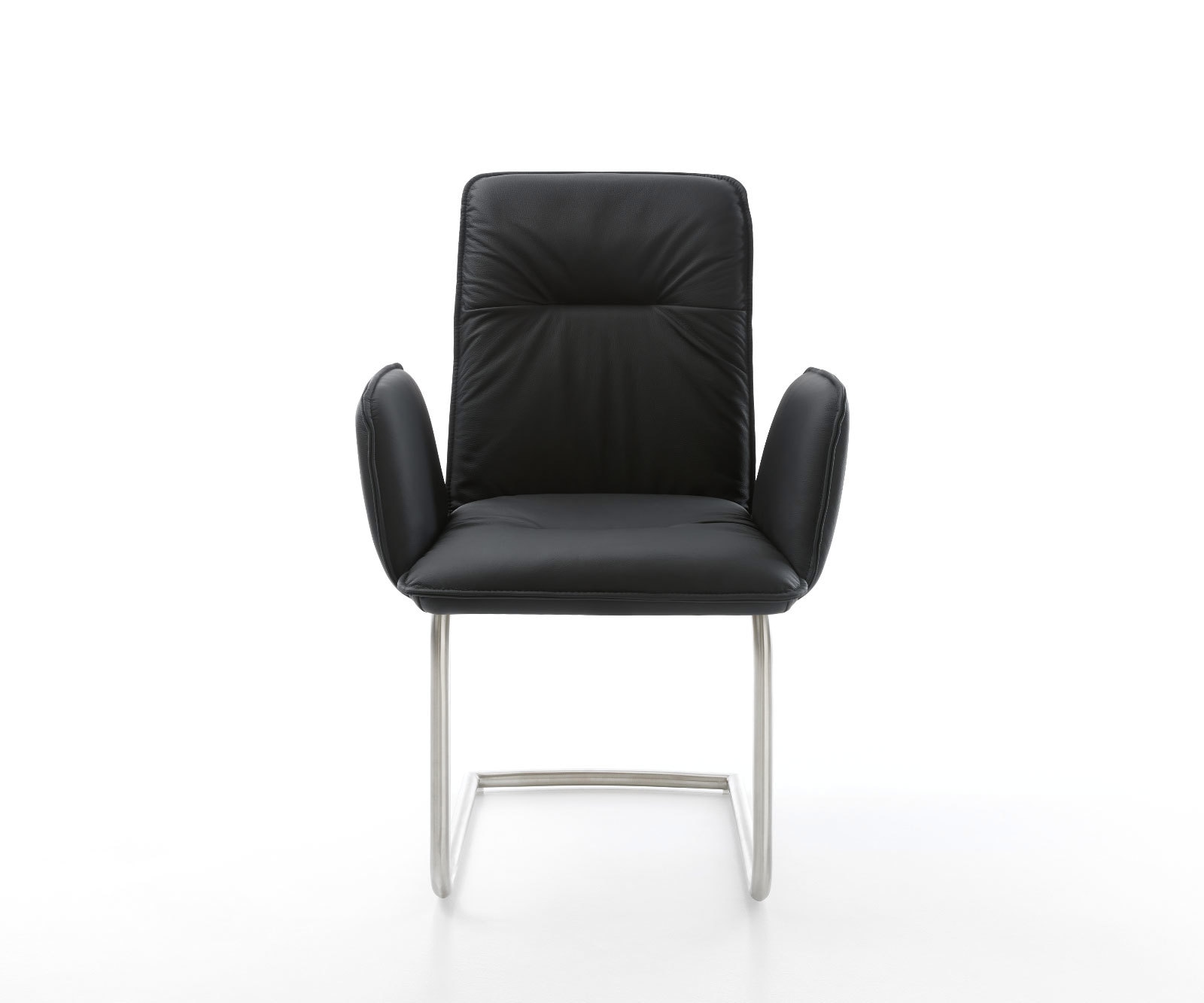 Freischwinger Vinja-Flex Echt-Leder Schwarz Freischwinger rund Edelstahl 1 Freischwinger Vinja-Flex Echt-Leder Schwarz Freischwinger rund Edelstahl 1