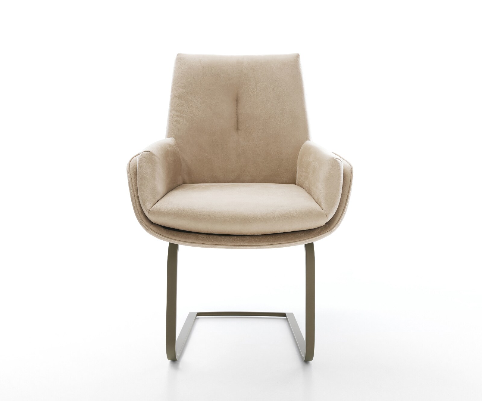 Freischwinger Clea-Flex Mikrofaser Beige Vintage Freischwinger flach Effektfinish Titan 1